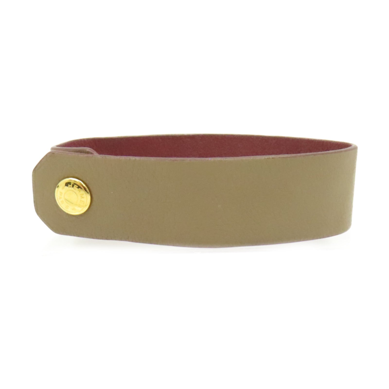 HERMES 【激減優惠】Swift皮革Bracelet金扣手鏈Etoupe大象灰色