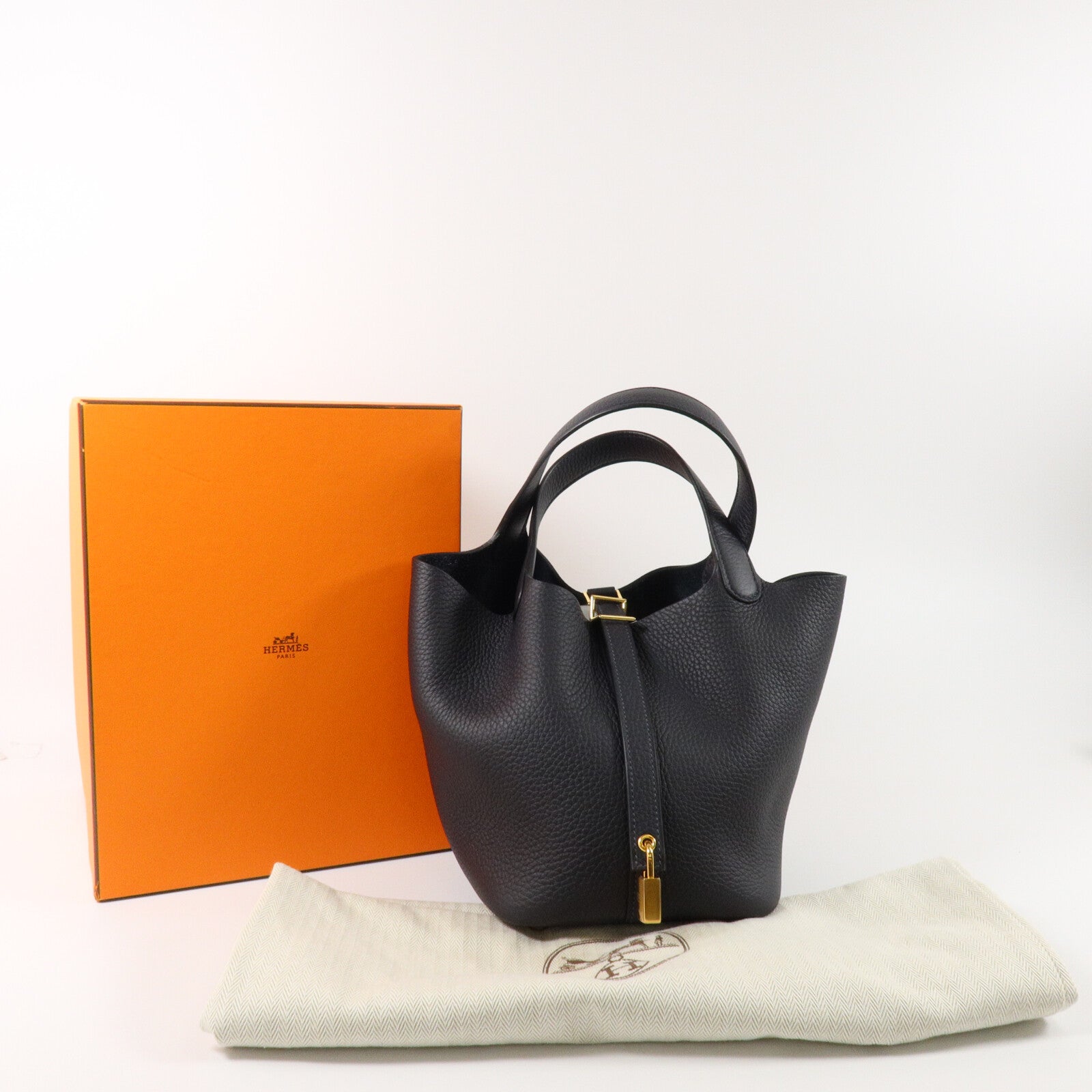 HERMES Clemence皮革Picotin PM手挽袋