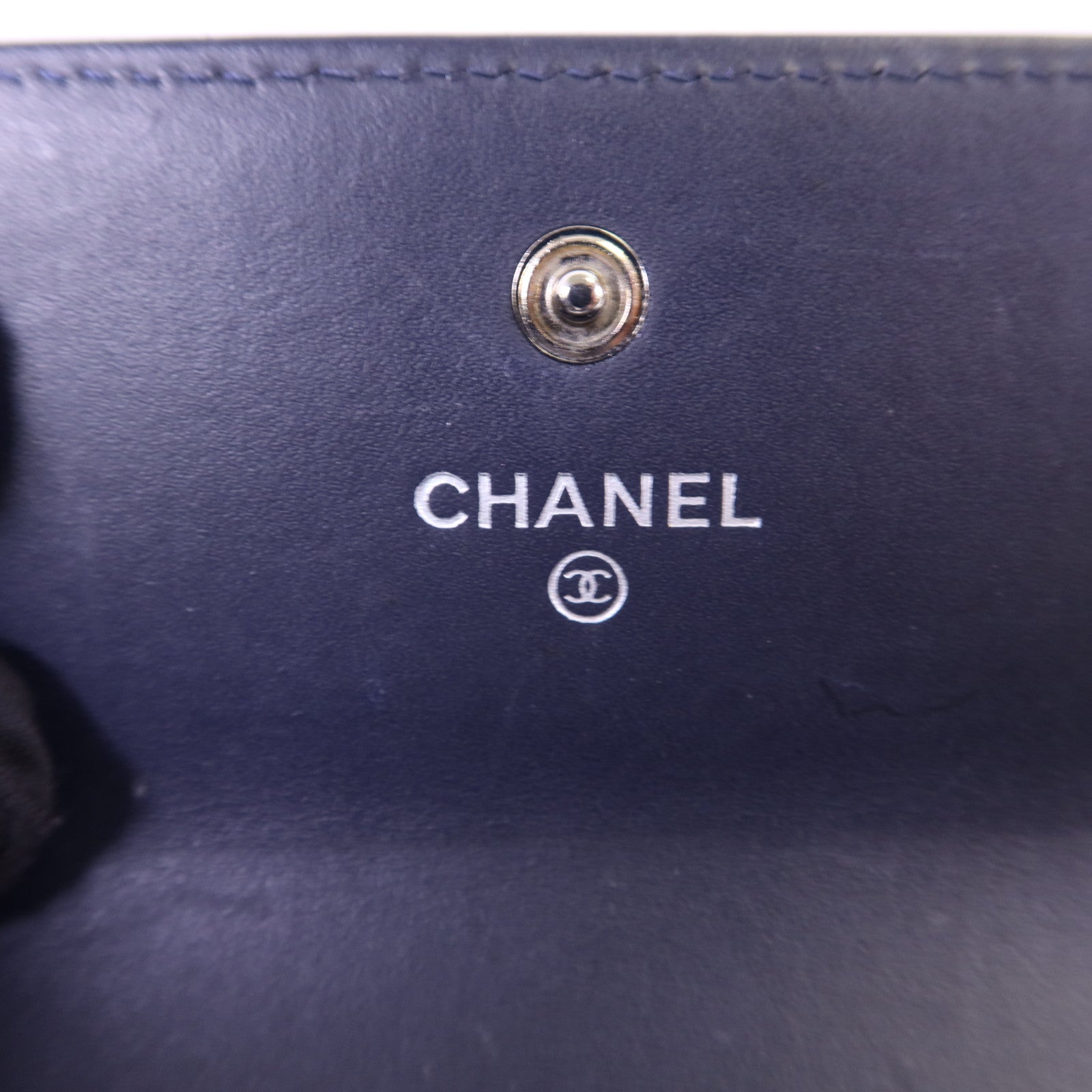 CHANEL 牛皮皮革Long Wallet銀扣長錢包