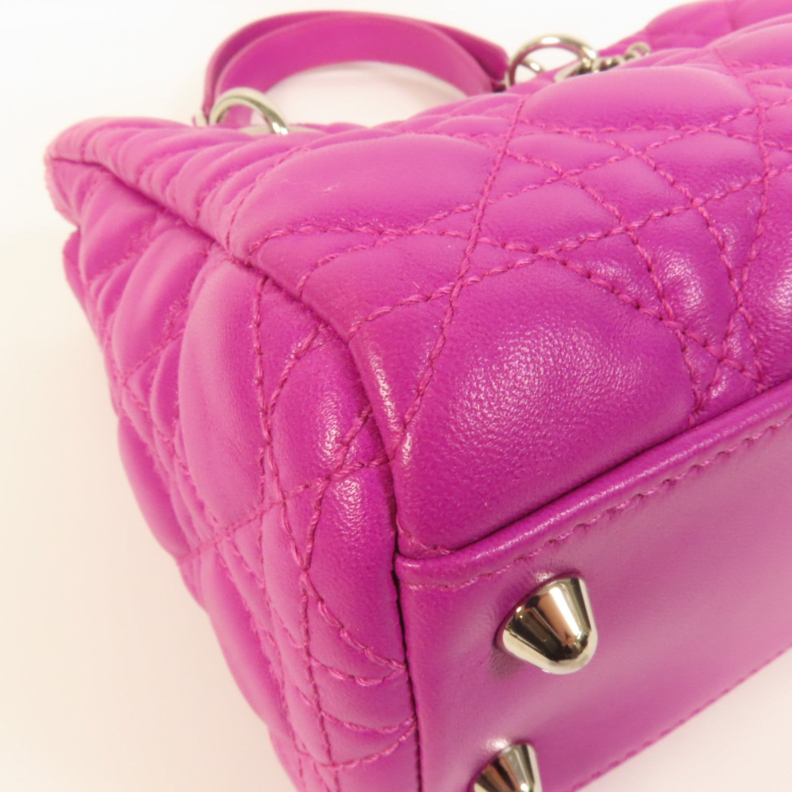 Dior 羊皮皮革Hand Bag銀扣手挽袋