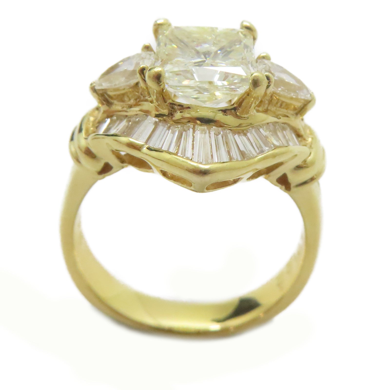 JEWELRY 【激減優惠】18K黃金/2.06ct鑽石/1.22ct鑽石Diamond Ring戒指US#6.75