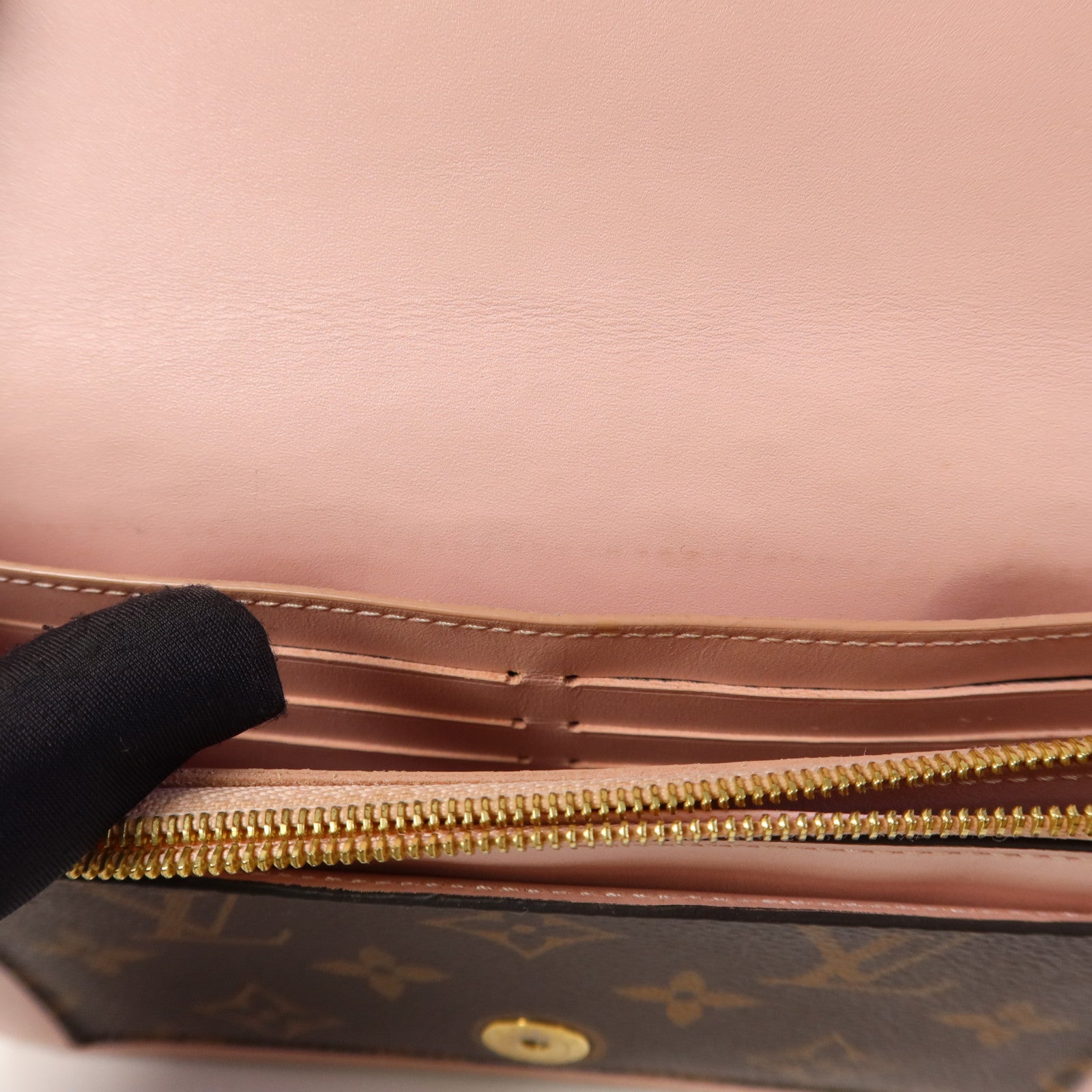 LOUIS VUITTON Monogram Flore Chain Wallet金扣鏈帶肩背袋