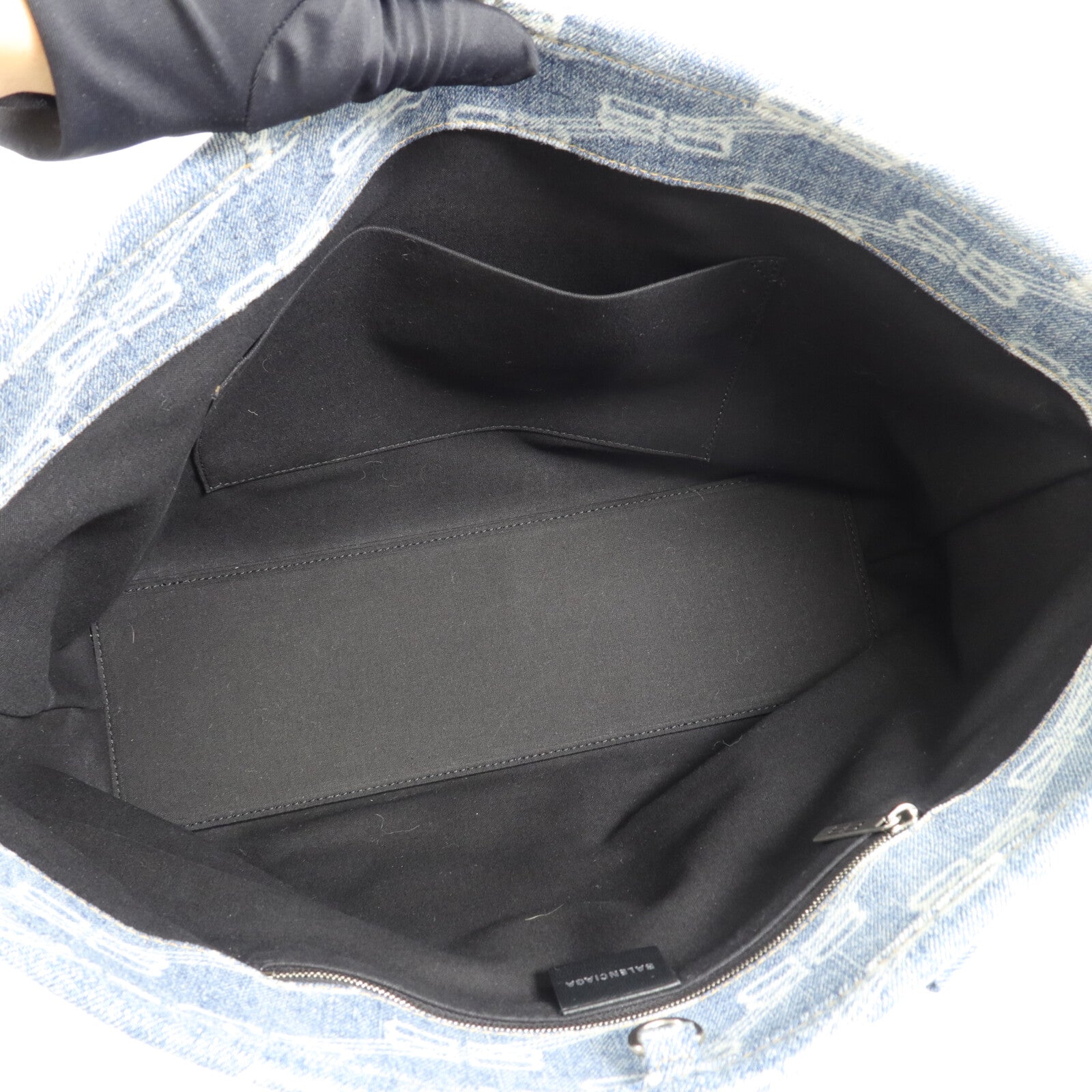 BALENCIAGA 牛仔布BB Signature Shopper手挽袋