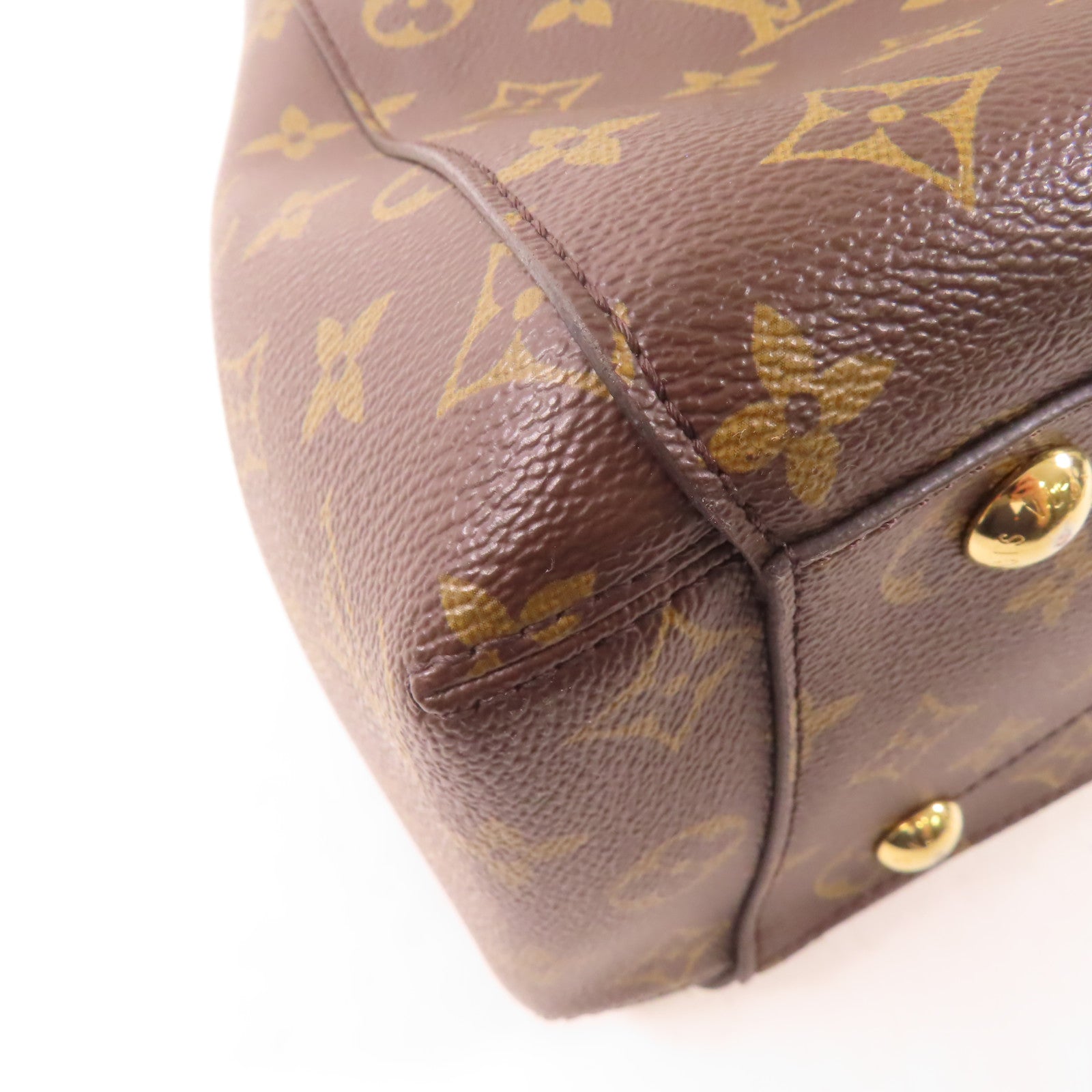 LOUIS VUITTON Monogram Montaigne金扣手挽肩背兩用袋棕色