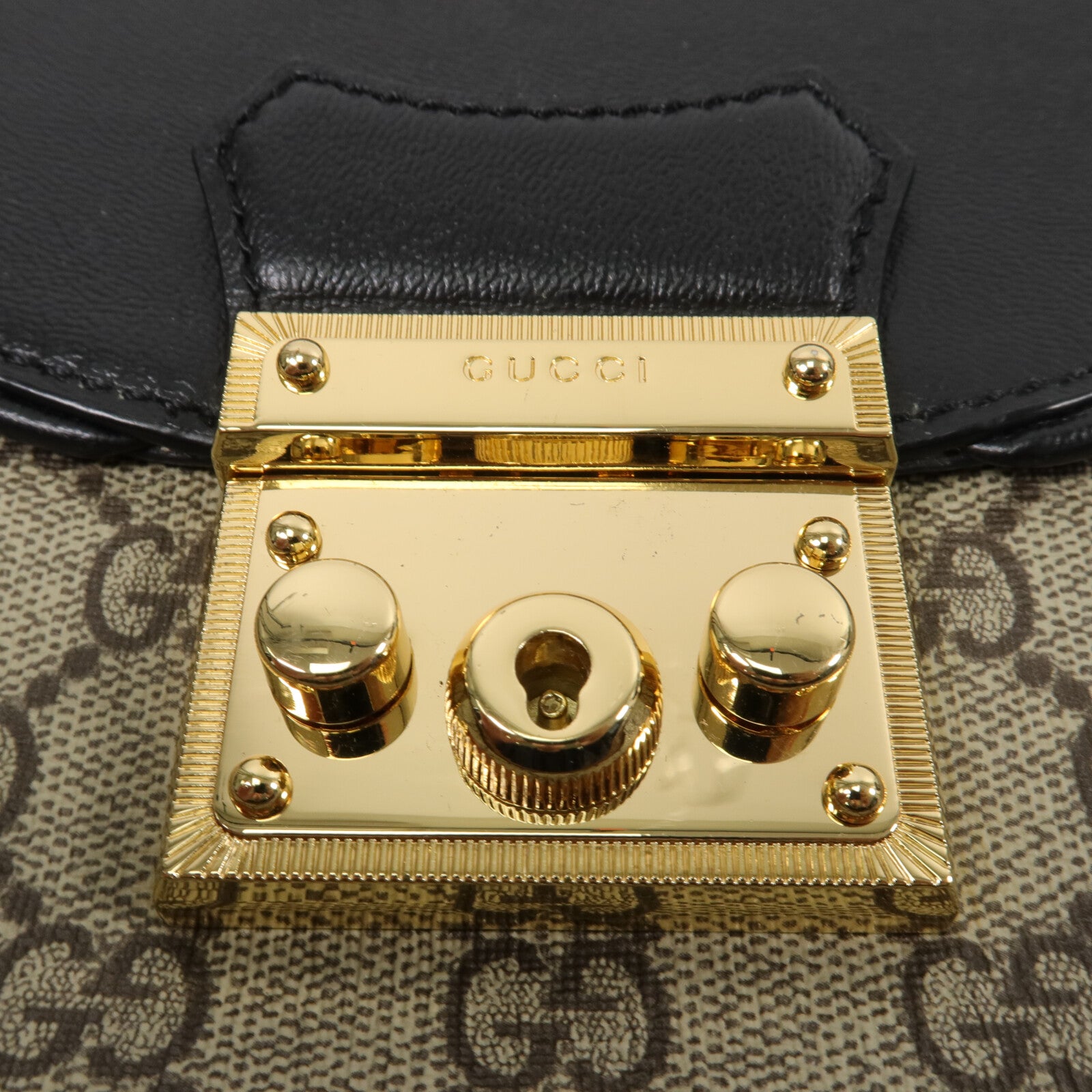 GUCCI 塗層帆布Padlock Saddle Small肩背袋