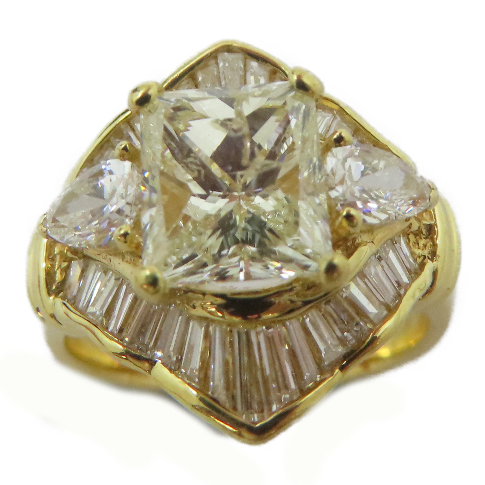 JEWELRY 【激減優惠】18K黃金/2.06ct鑽石/1.22ct鑽石Diamond Ring戒指US#6.75