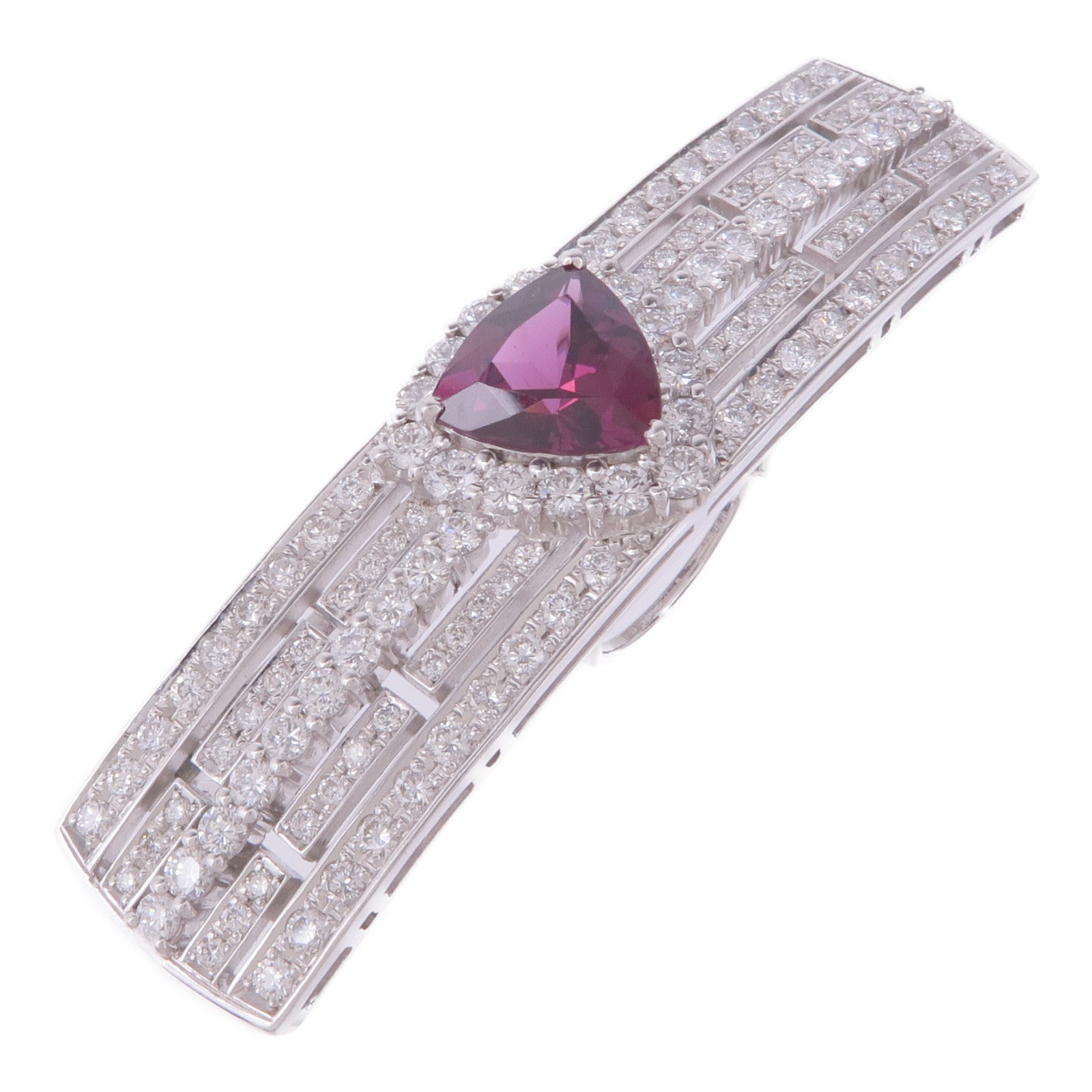 JEWELRY 18K白金Garnet Diamond Brooch石榴石/鑽石胸針