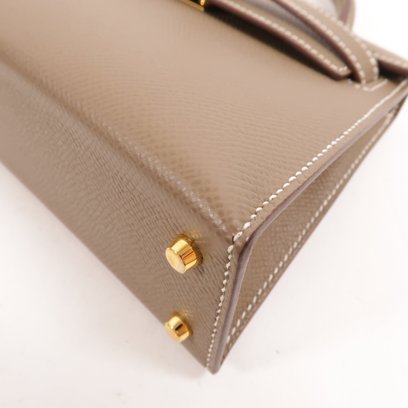 HERMES Epsom皮革Mini Kelly手挽肩背兩用袋Etoupe