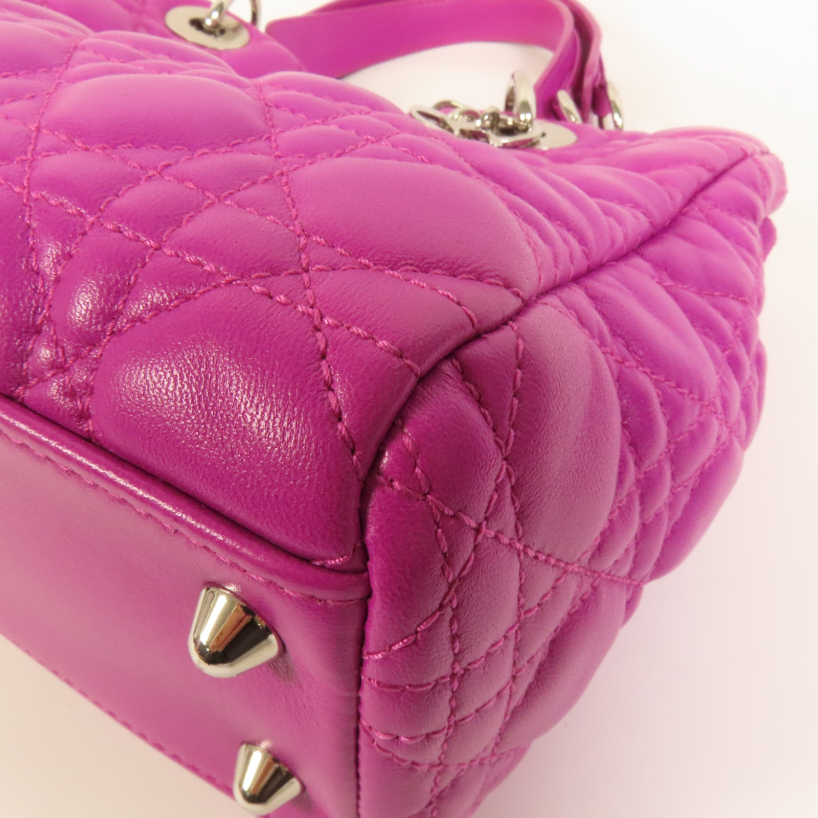 Dior 羊皮皮革Hand Bag銀扣手挽袋