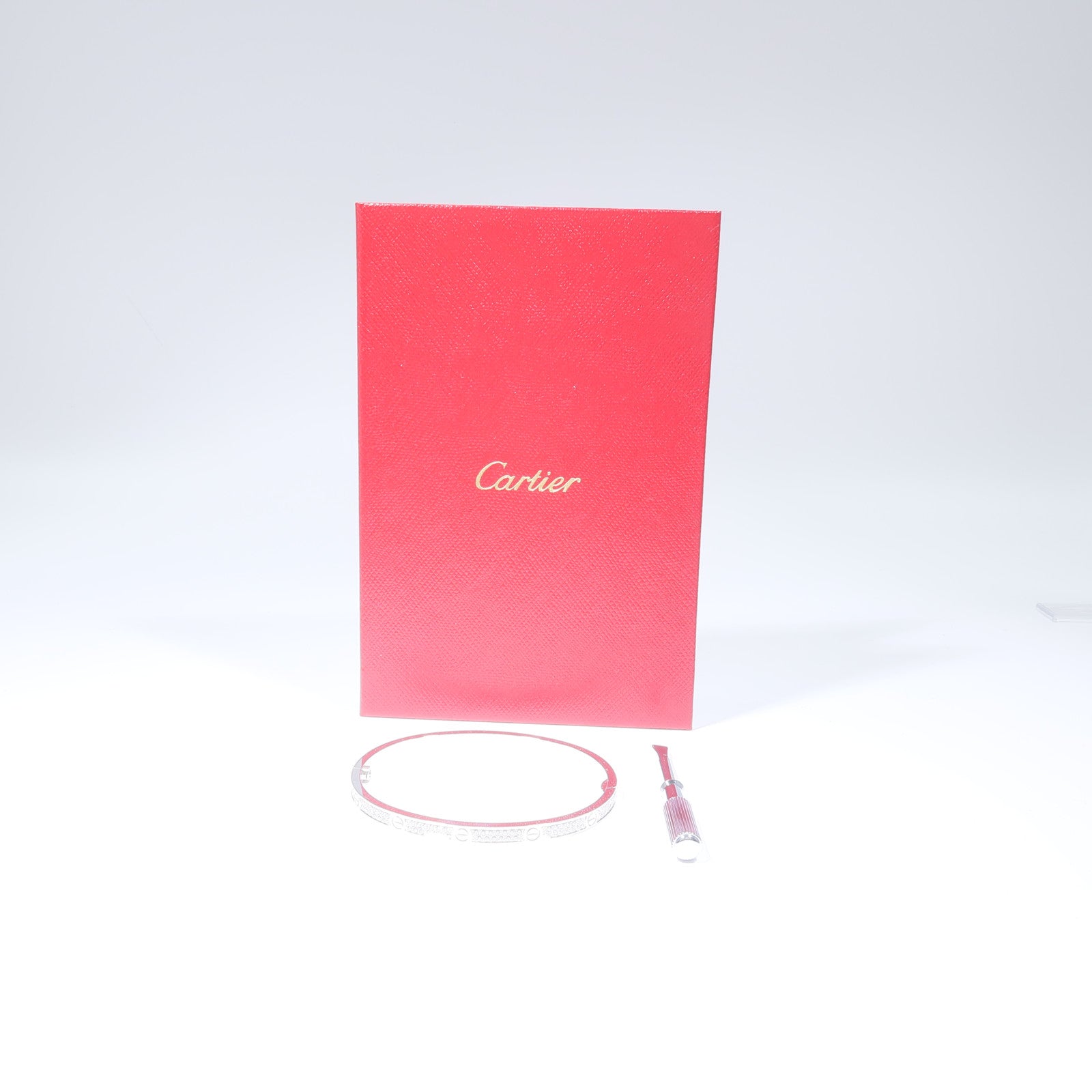 CARTIER 18K白金Love Bracelet Small Model Full Diamonds鑽石手鐲