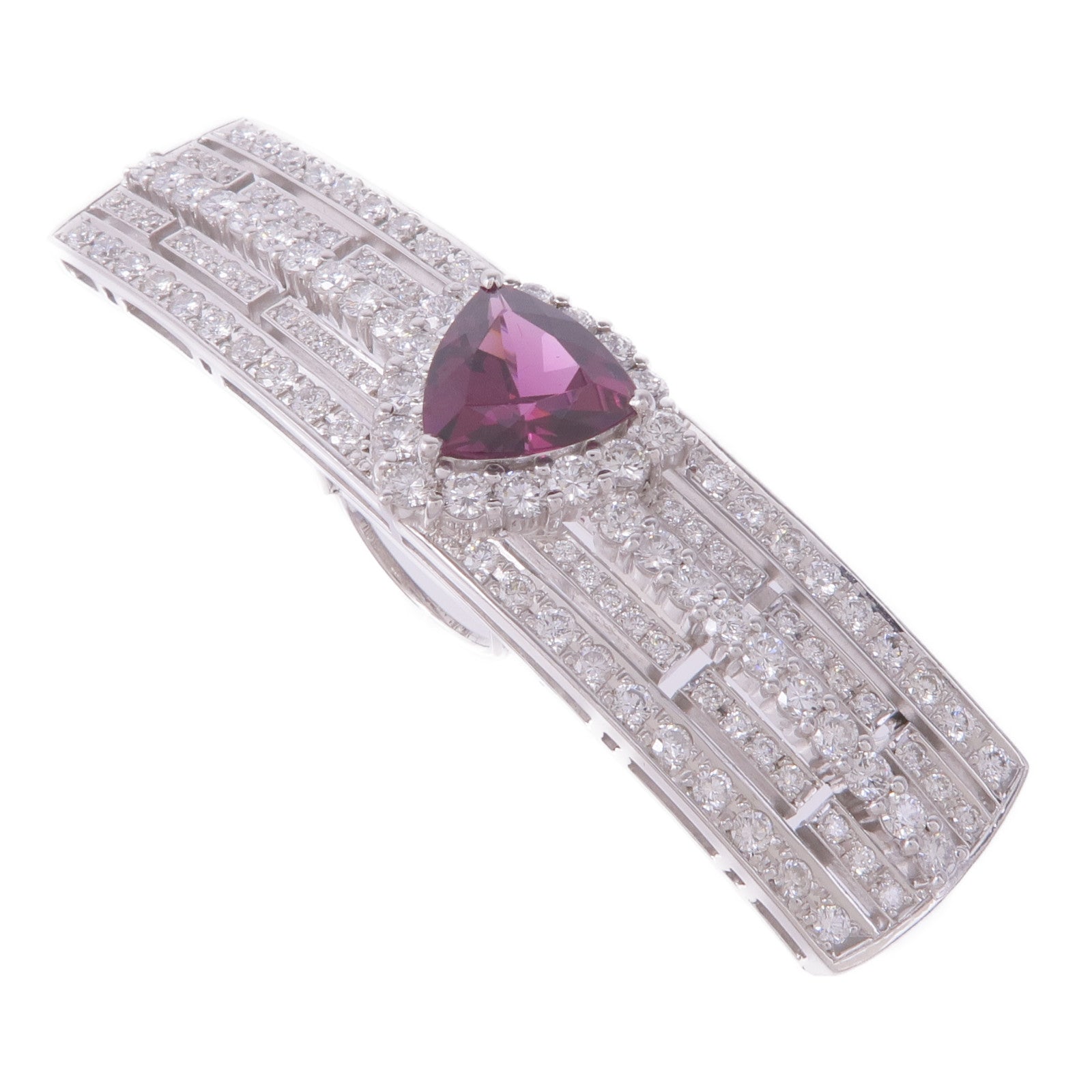 JEWELRY 【激減優惠】18K白金Garnet Diamond Brooch石榴石/鑽石胸針