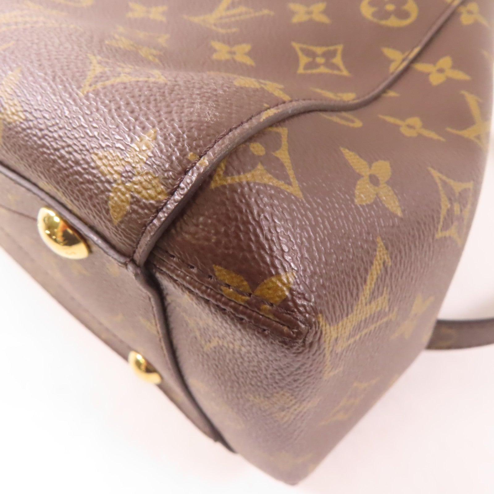 LOUIS VUITTON Monogram Montaigne金扣手挽肩背兩用袋棕色