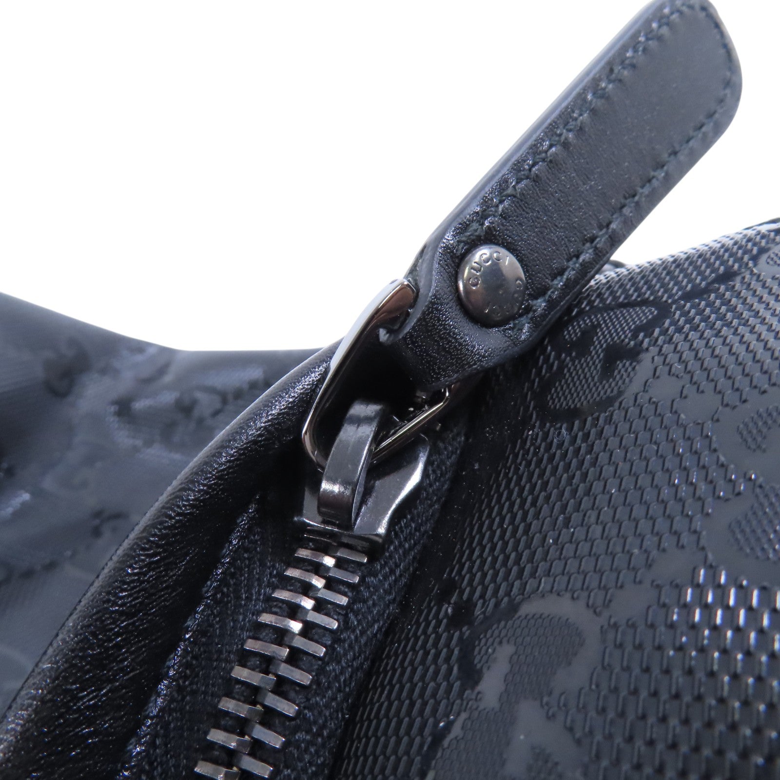 GUCCI 塗層帆布Backpack銀扣背包