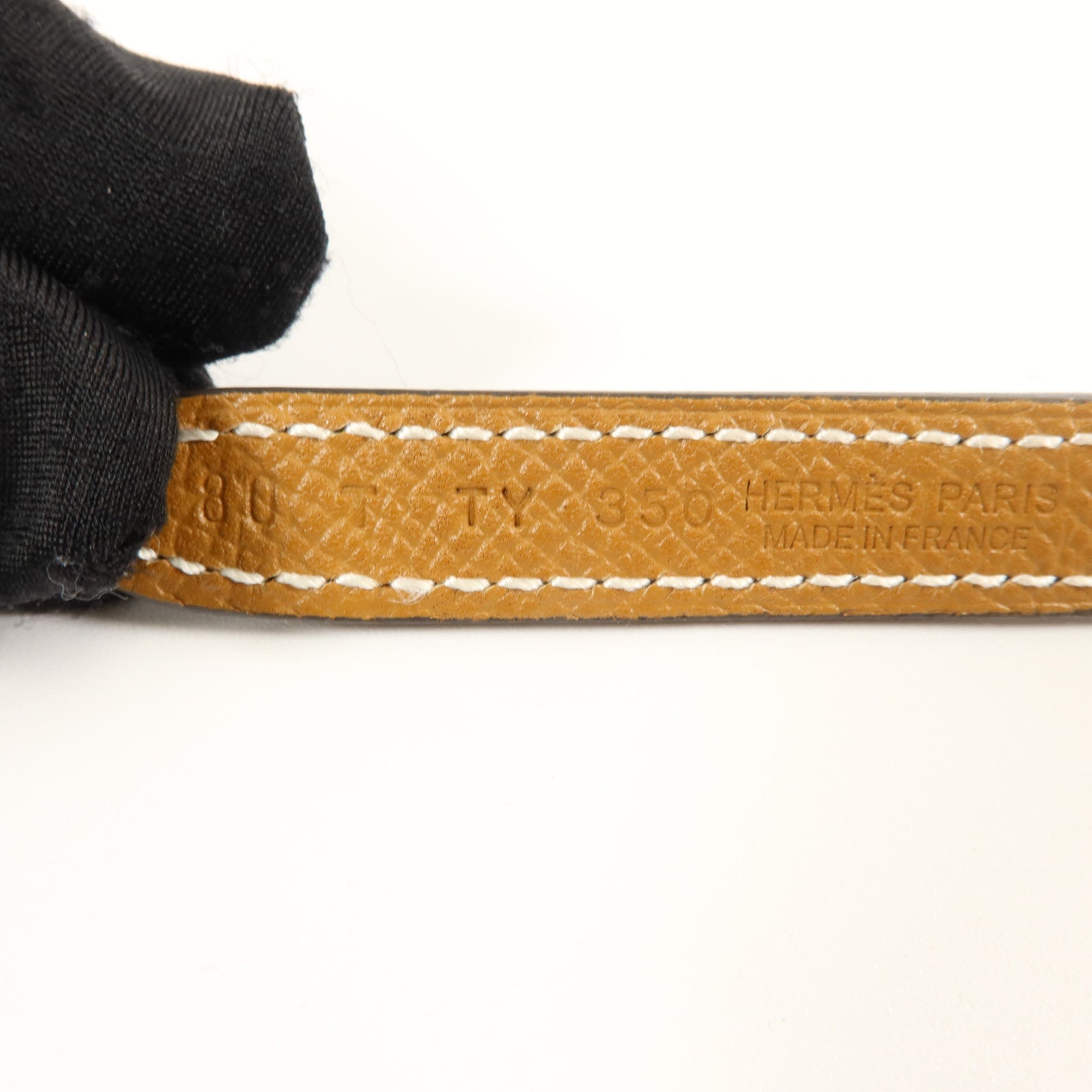 HERMES Epsom皮革/Swift皮革Mini 5382 Splas'H Buckle Reversible Belt皮帶Noir/Gold