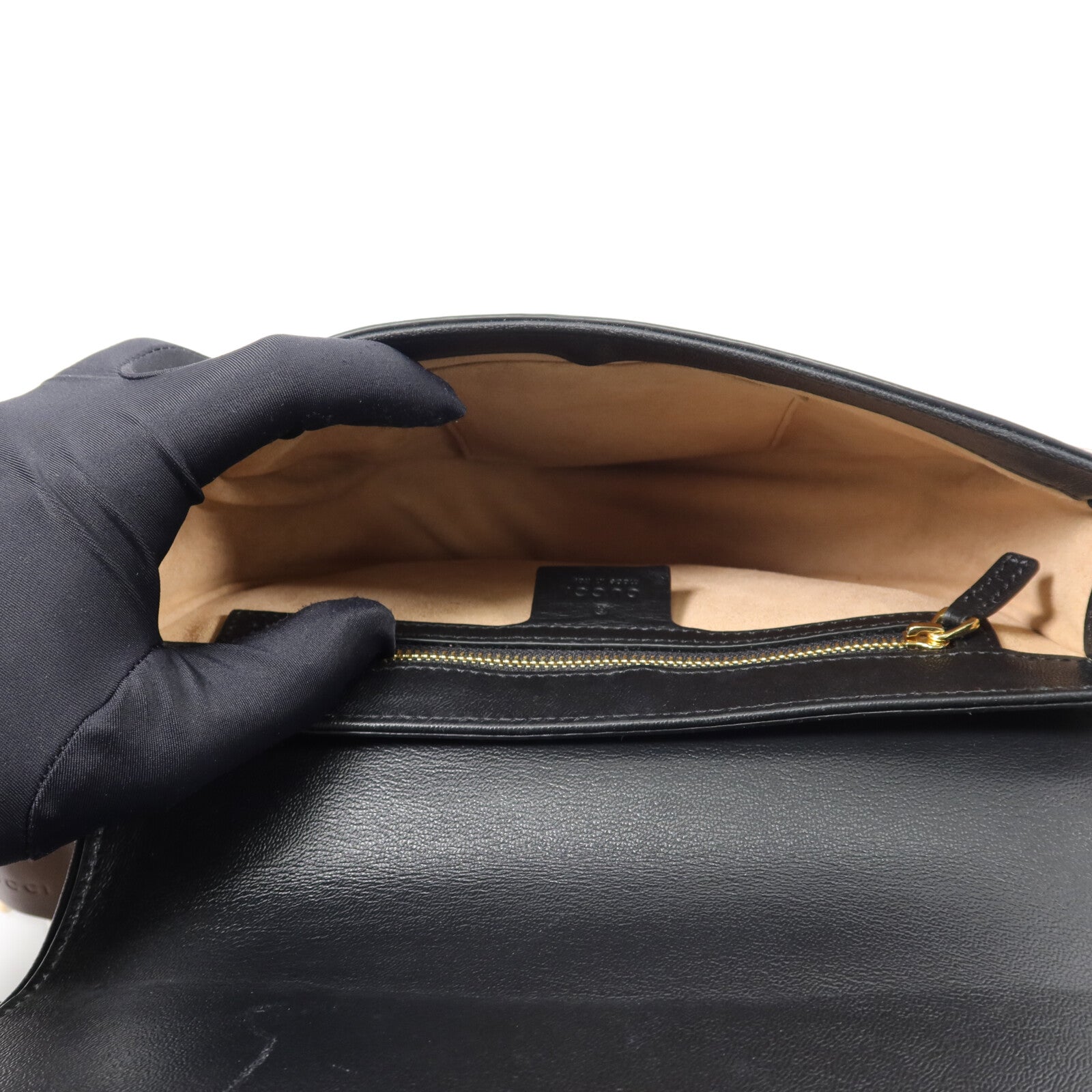 GUCCI 塗層帆布Padlock Saddle Small肩背袋