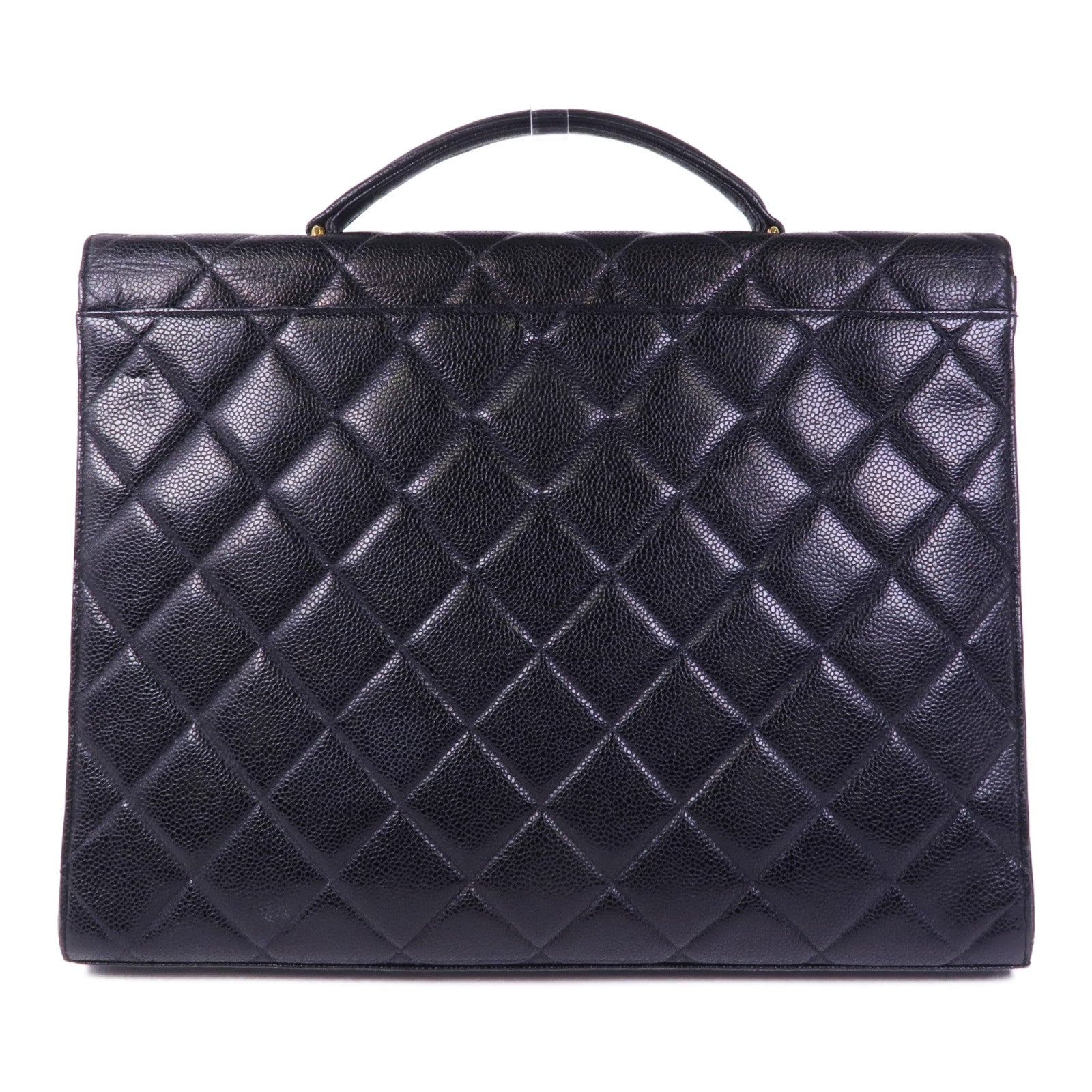 CHANEL 牛皮皮革Vintage Briefcase金扣手挽袋