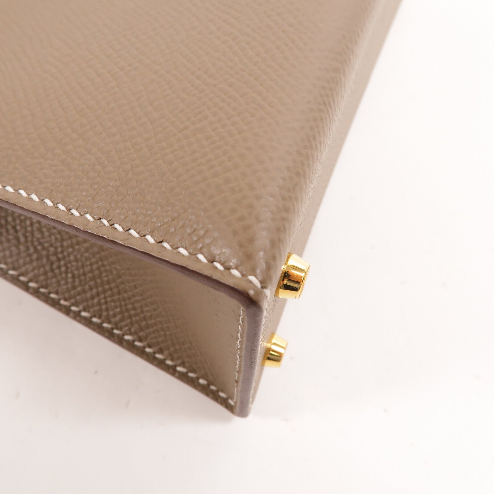HERMES Epsom皮革Mini Kelly手挽肩背兩用袋Etoupe