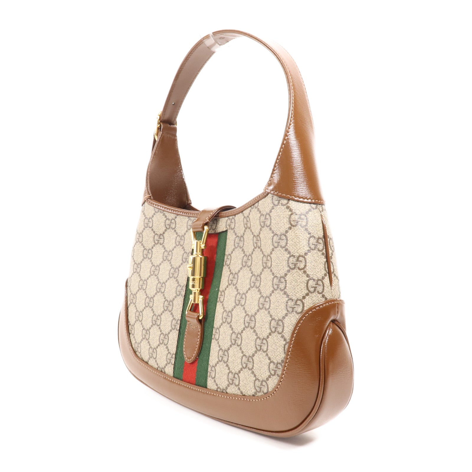 GUCCI 牛皮皮革/塗層帆布Jackie 1961 Small金扣肩背袋