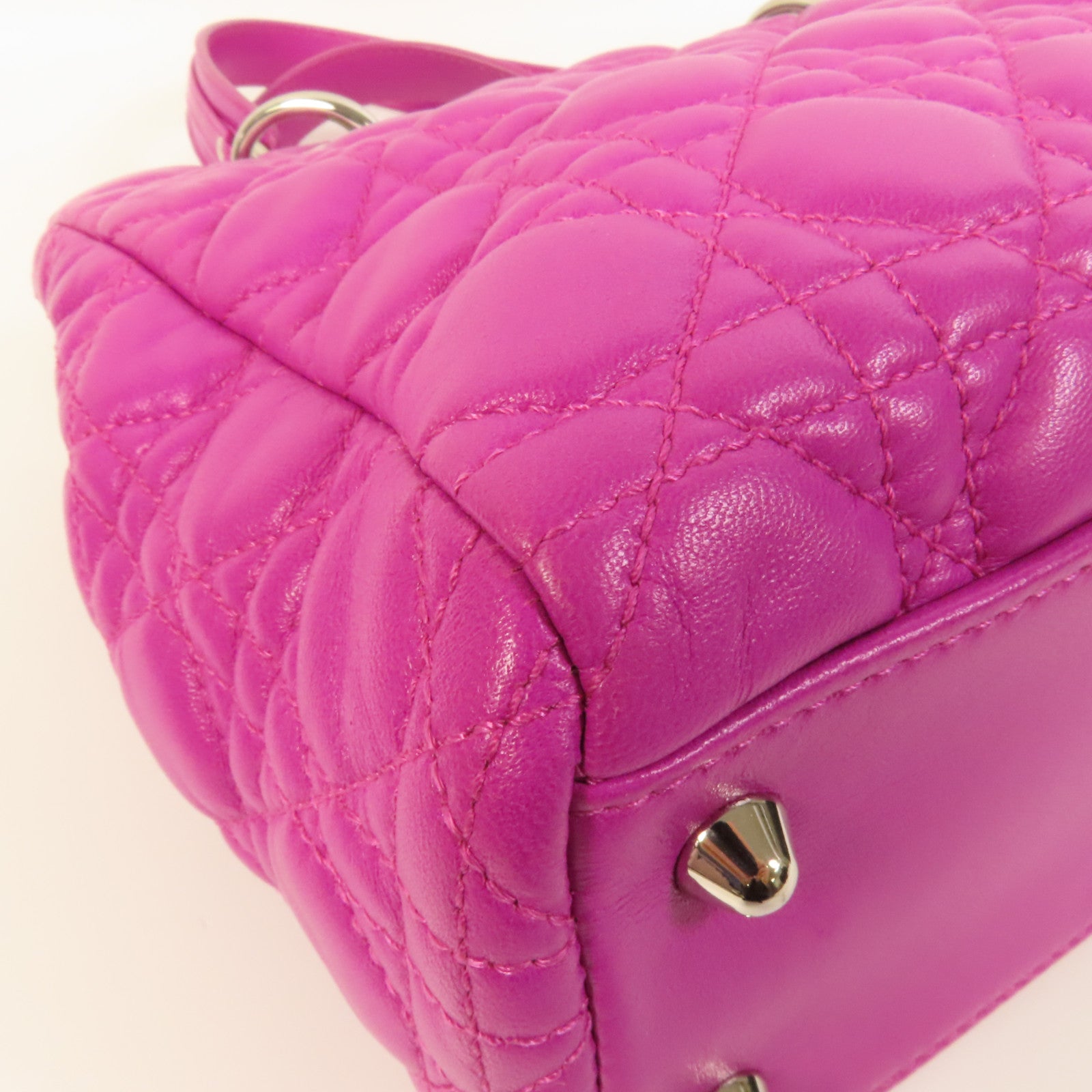 Dior 羊皮皮革Hand Bag銀扣手挽袋