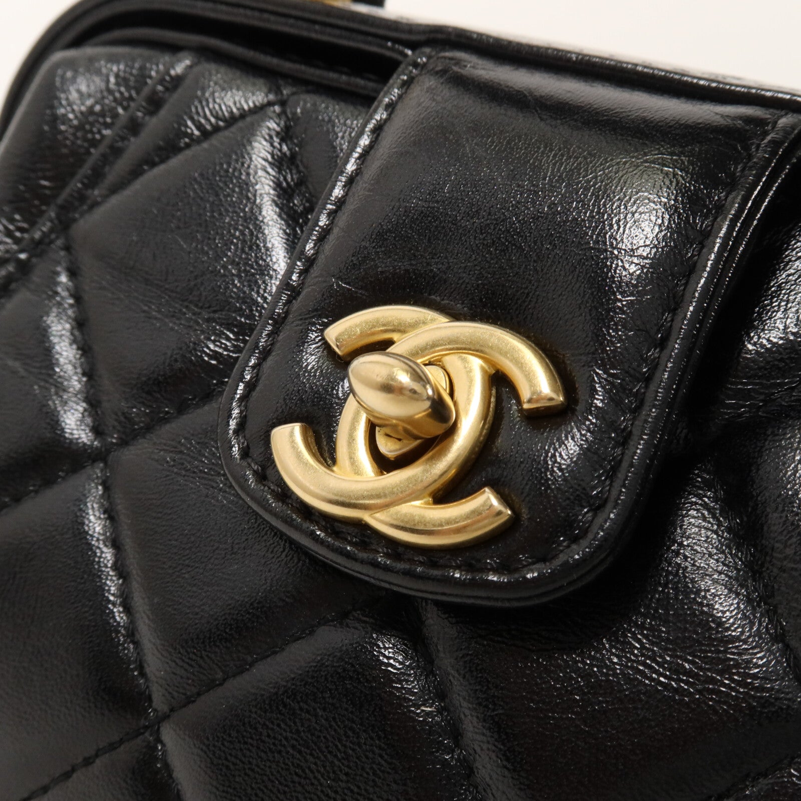 CHANEL 牛皮皮革Mini Bag With Top Handle鏈帶手挽肩背兩用袋