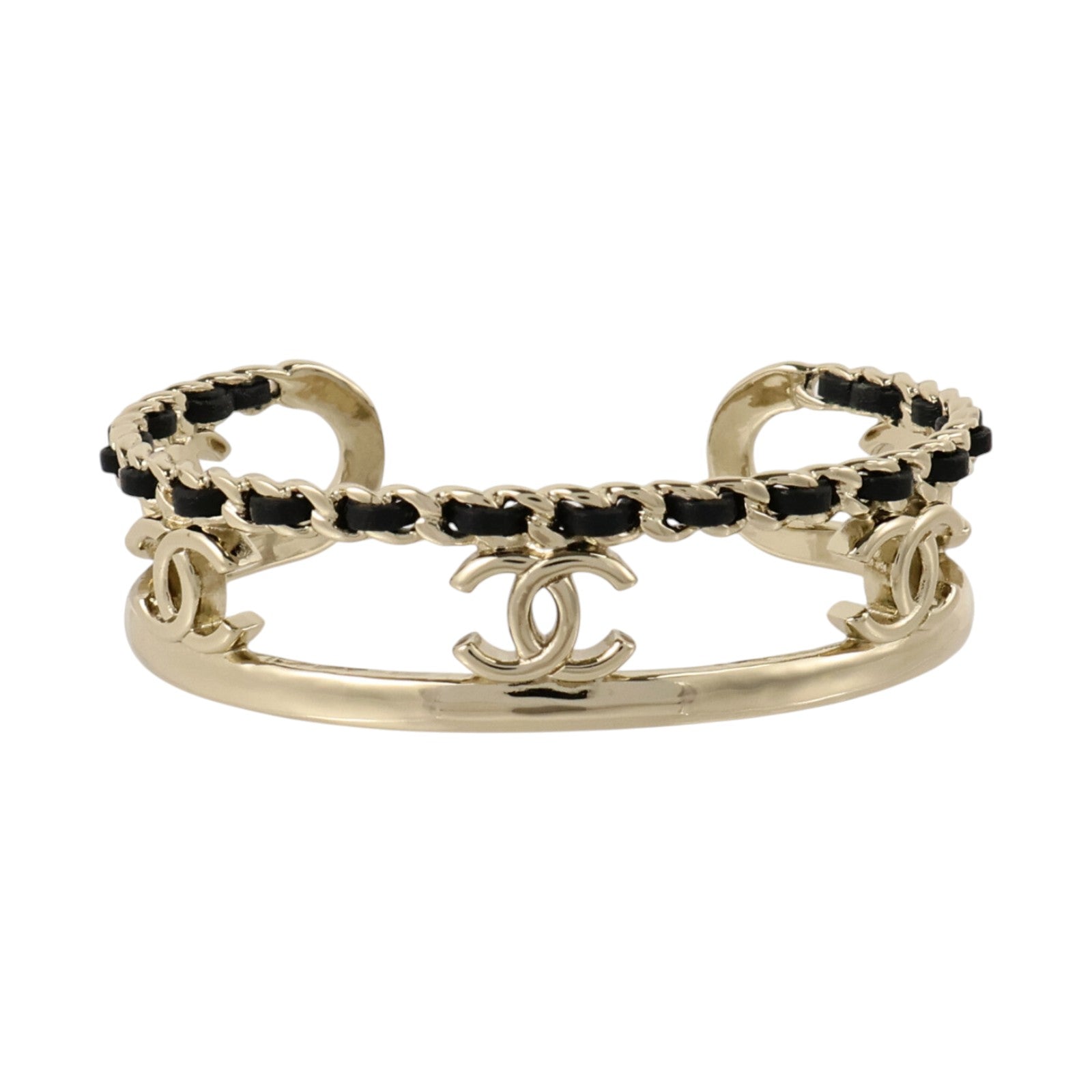 CHANEL 金屬/皮革Bangle手鐲