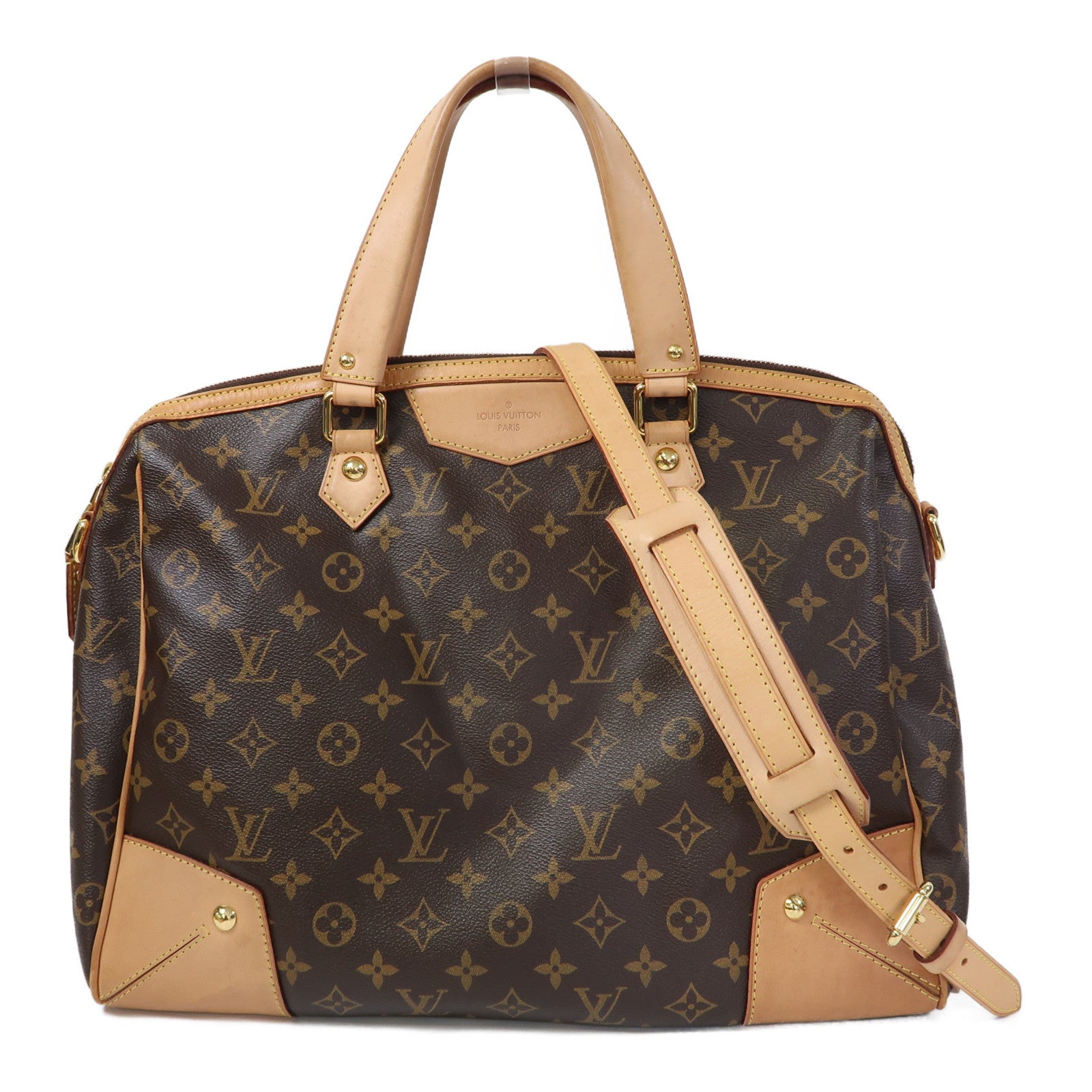 LOUIS VUITTON Monogram Retiro GM金扣手挽肩背兩用袋啡色