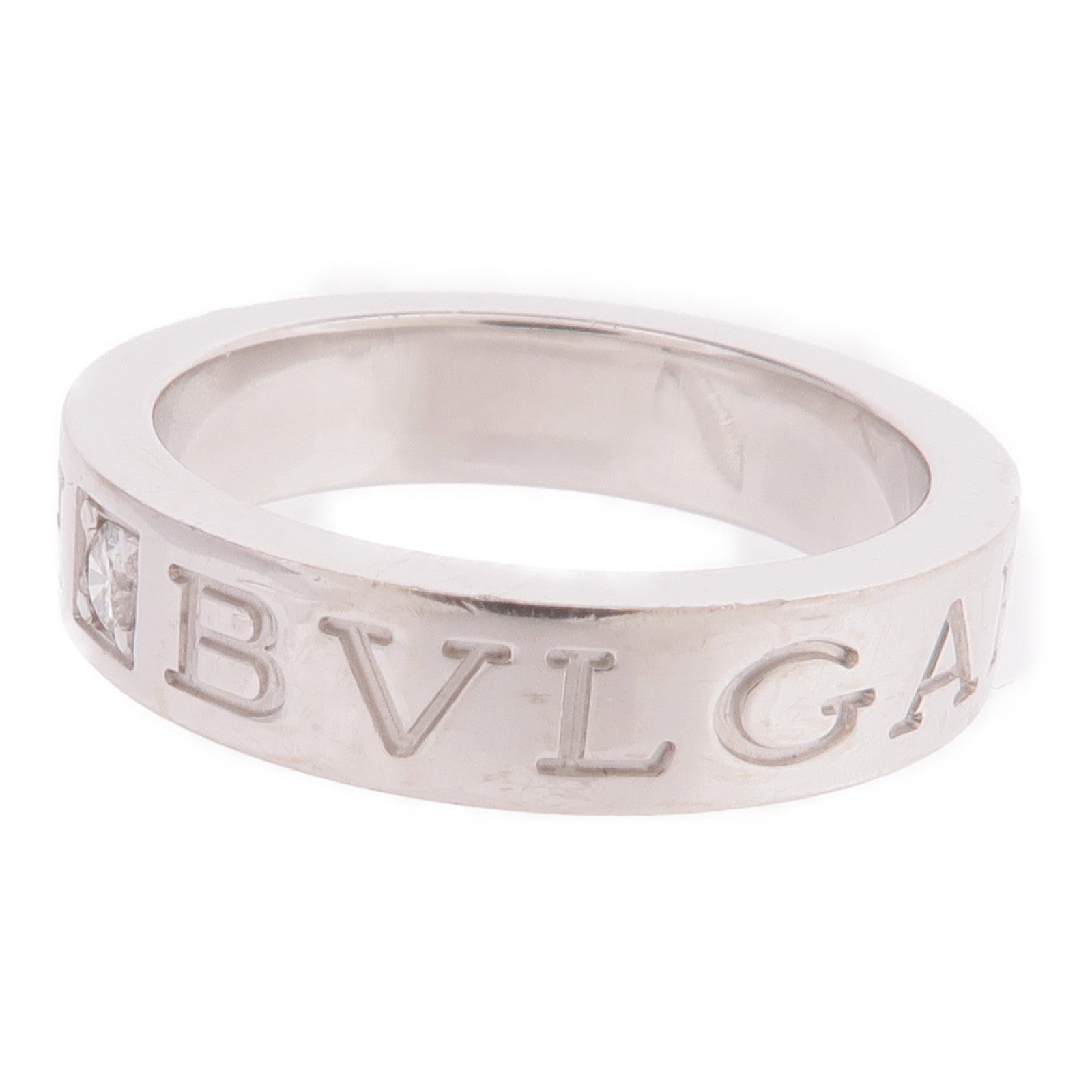 BVLGARI 18K白金B.Zero1 Essentiai Ring鑽石戒指US#4