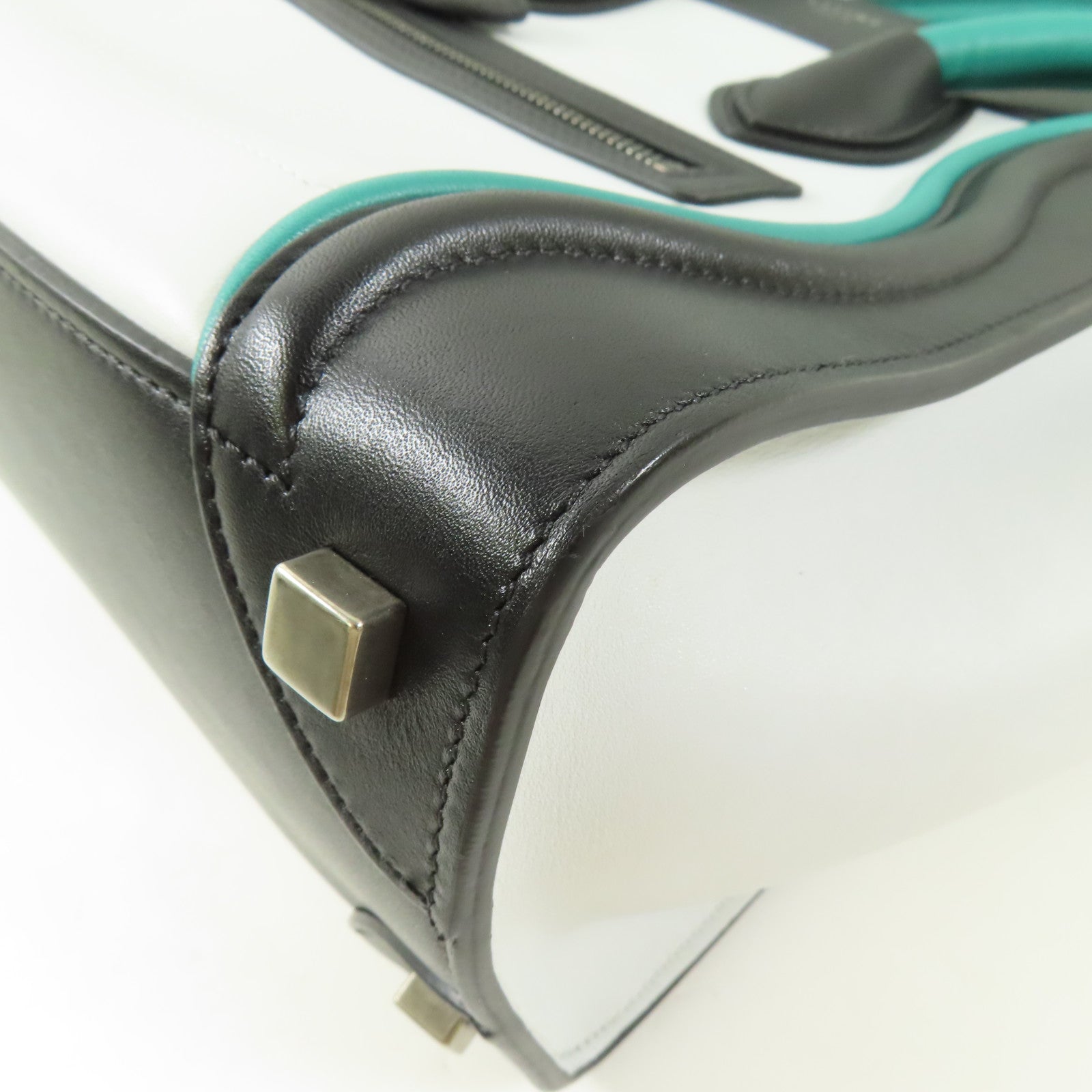 CELINE 牛皮皮革Micro Luggage銀扣手挽袋