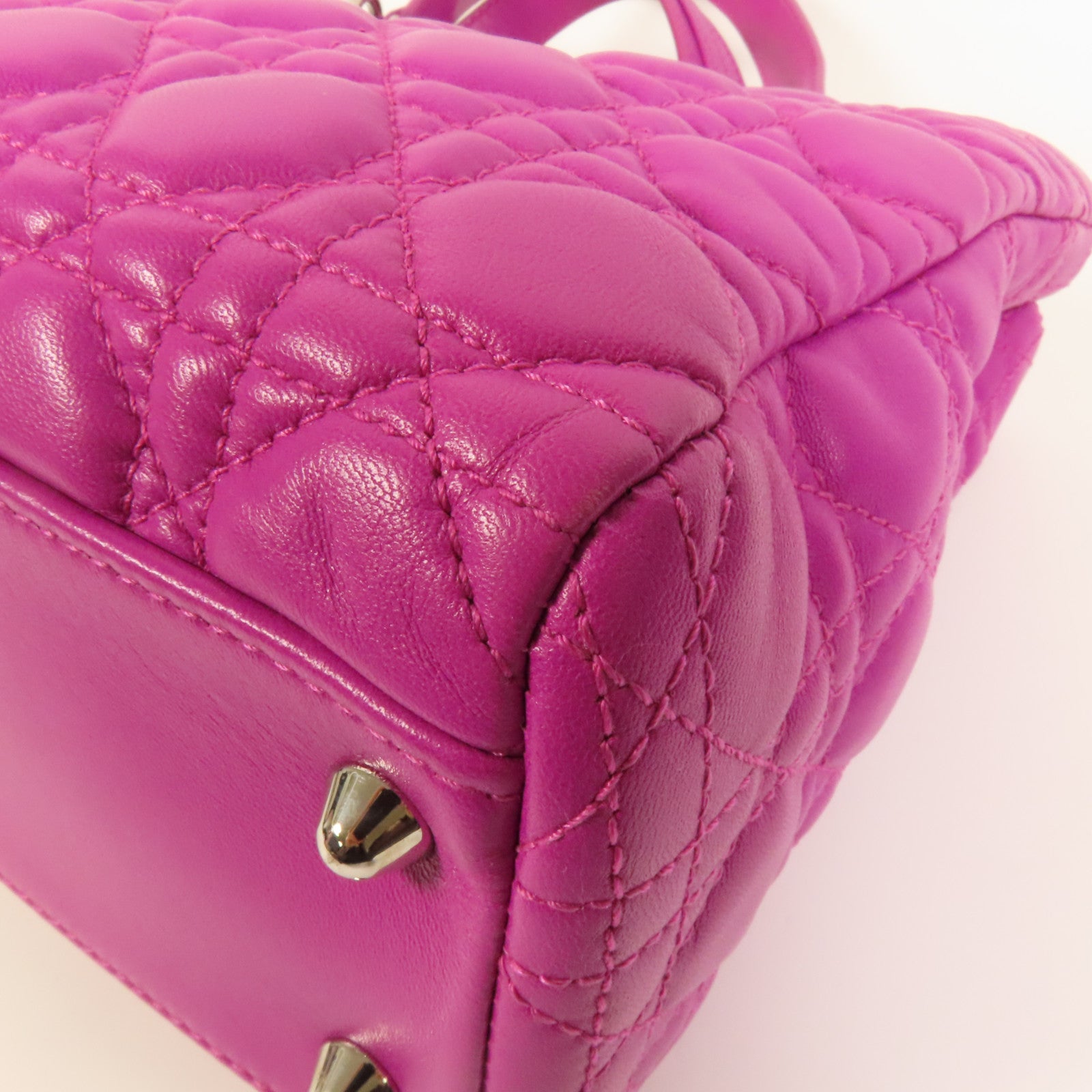 Dior 羊皮皮革Hand Bag銀扣手挽袋