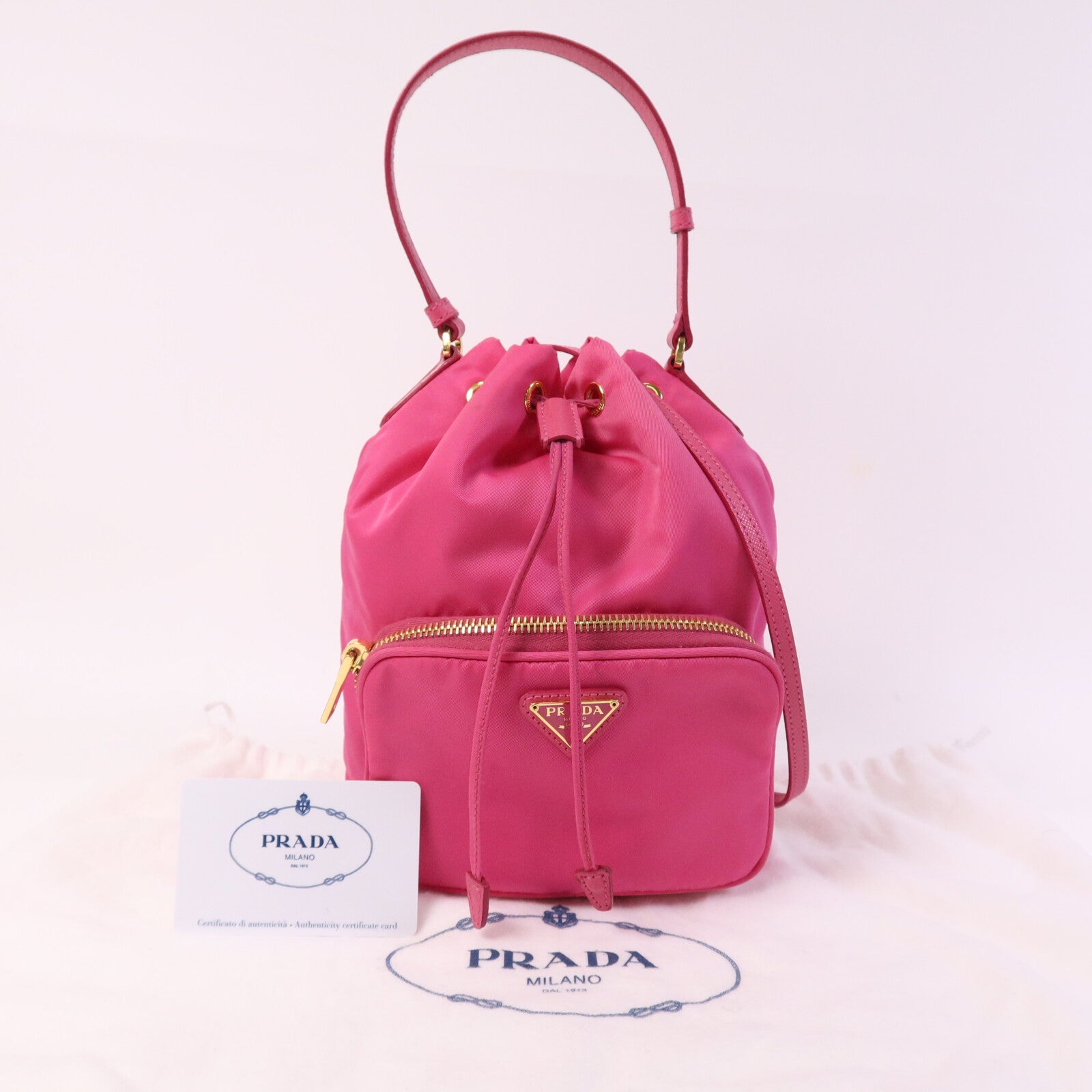 PRADA 尼龍Duet Re-Nylon金扣手挽肩背兩用袋