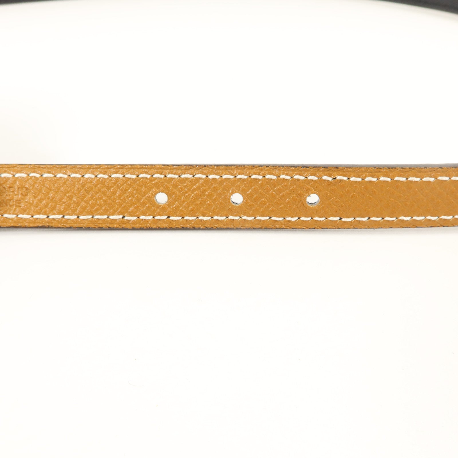 HERMES Epsom皮革/Swift皮革Mini 5382 Splas'H Buckle Reversible Belt皮帶Noir/Gold