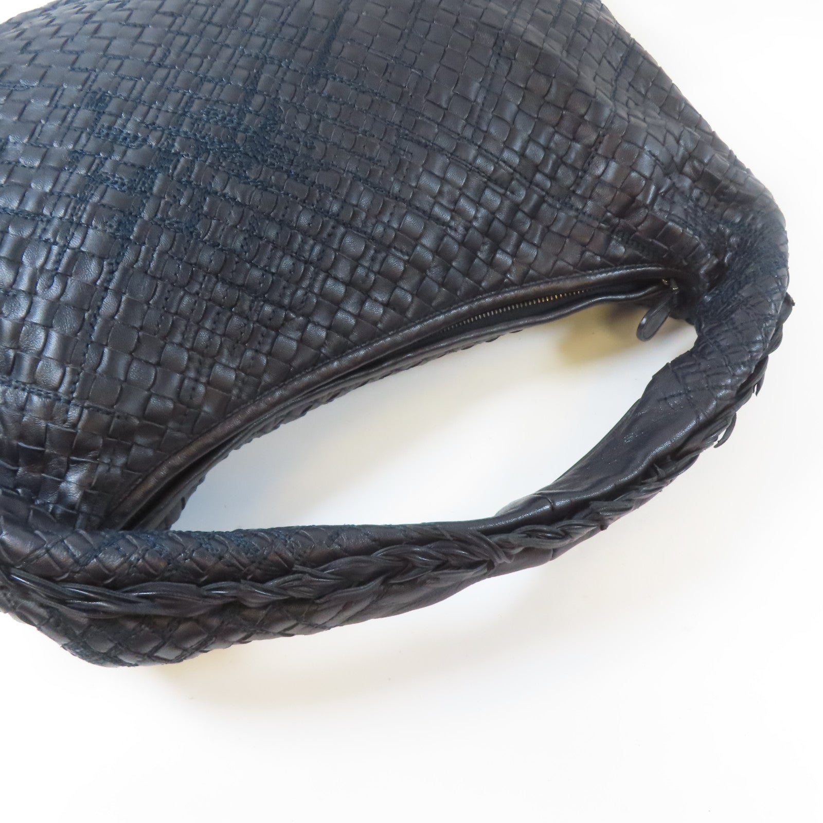BOTTEGA VENETA 織紋牛皮皮革Hand Bag手挽袋黑色