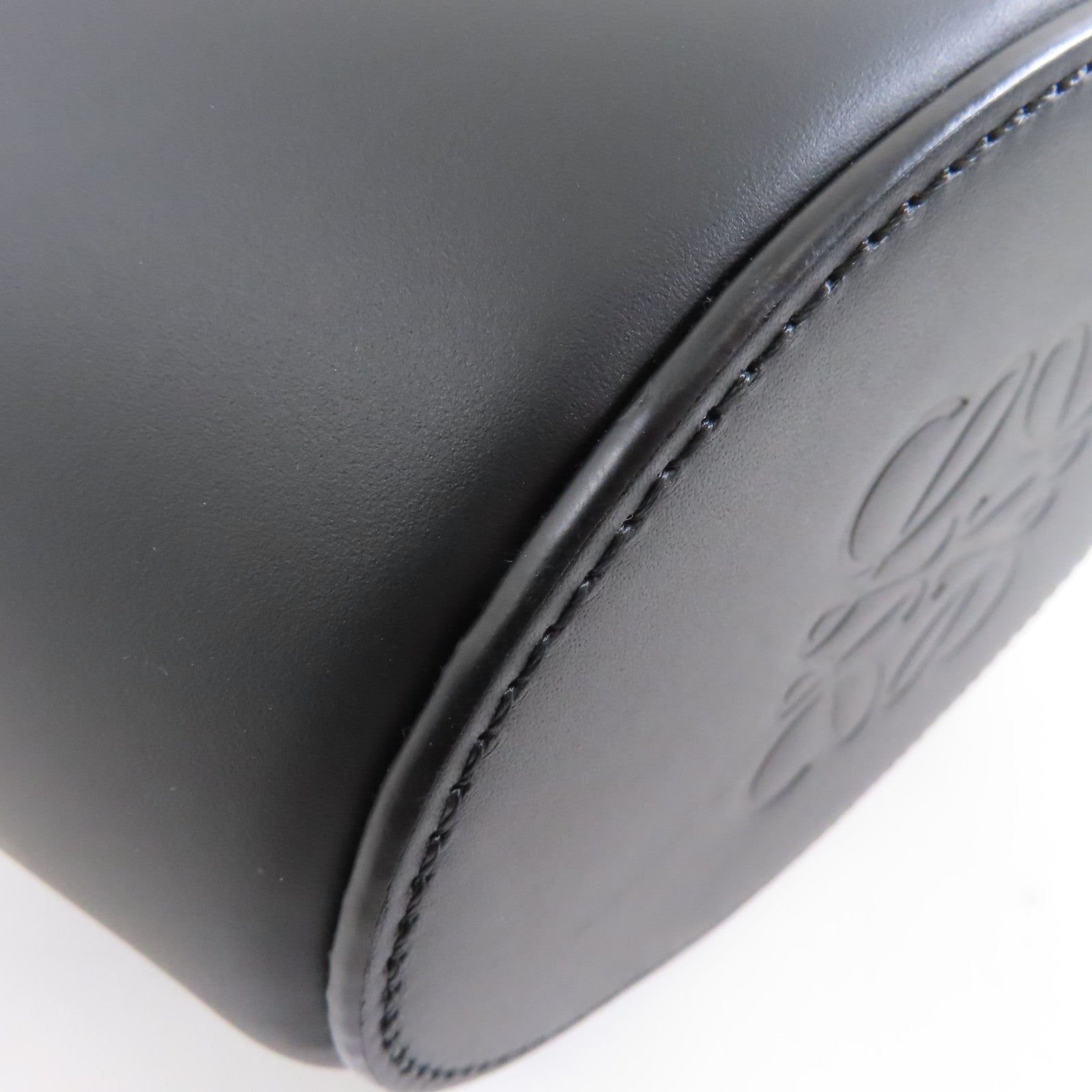 LOEWE 帆布/牛皮皮革Nano Balloon金扣手挽肩背兩用袋黑色