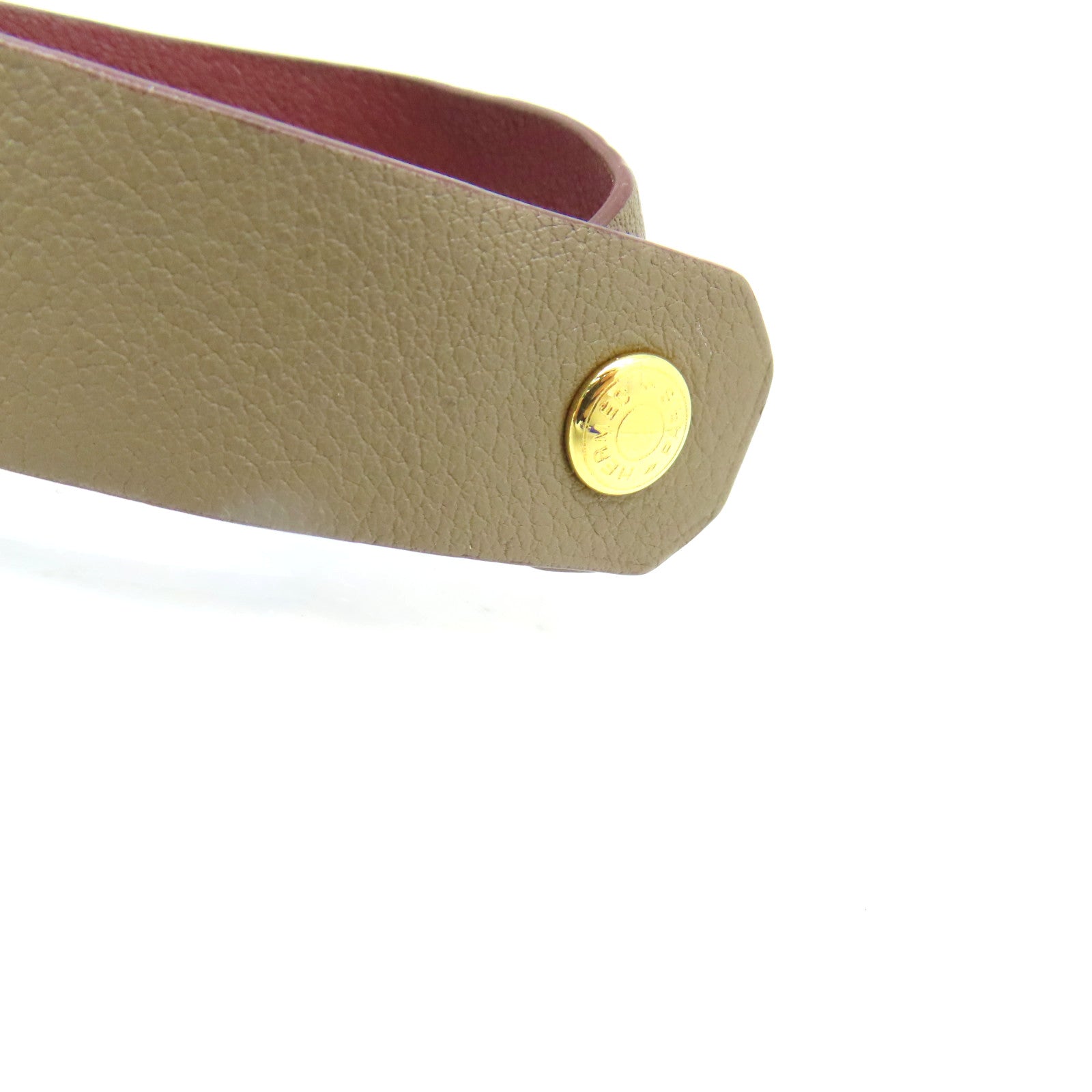 HERMES 【激減優惠】Swift皮革Bracelet金扣手鏈Etoupe大象灰色