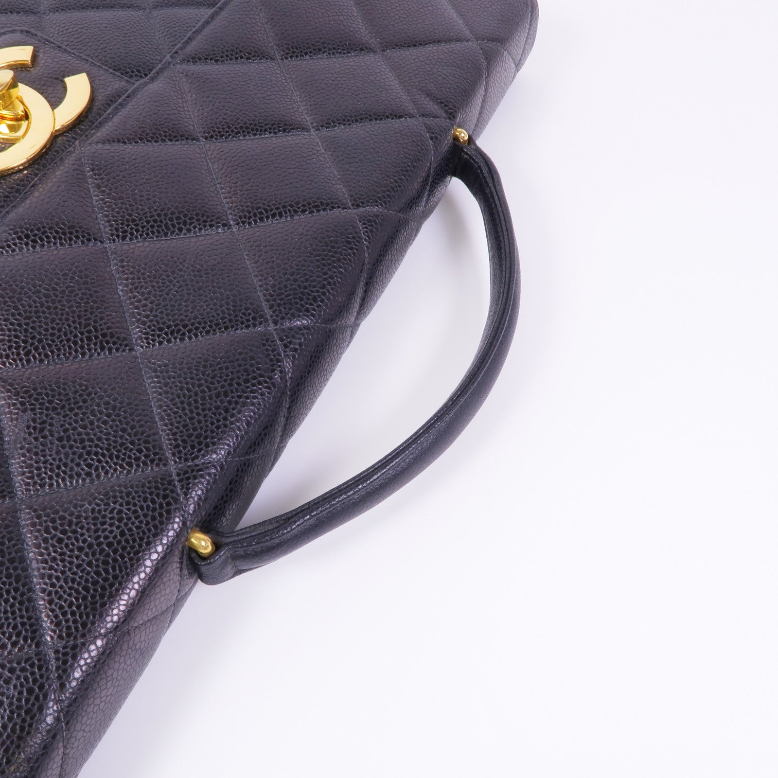 CHANEL 牛皮皮革Vintage Briefcase金扣手挽袋