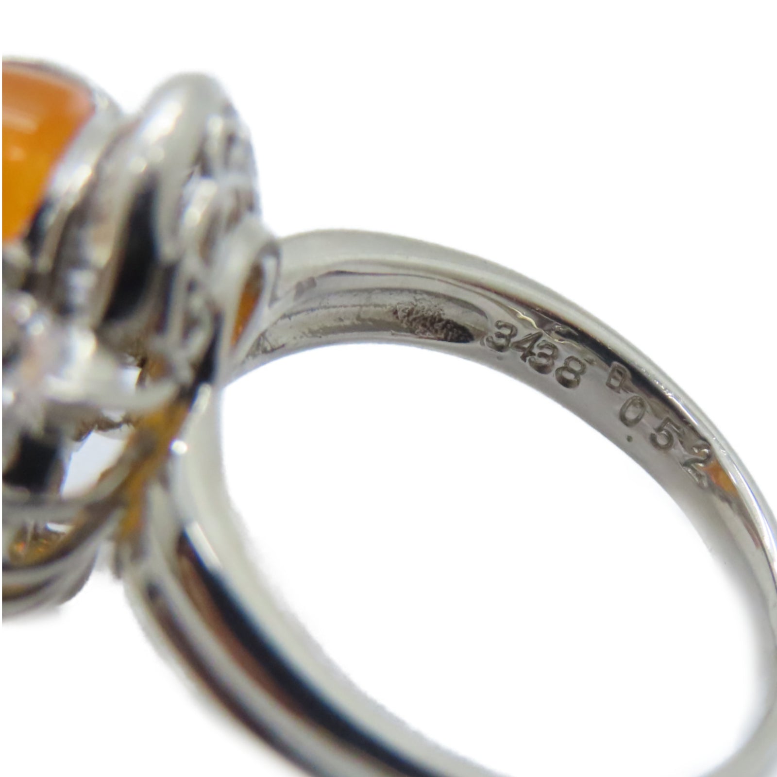 JEWELRY PT900鉑金Opal Diamond Ring 3.438ct蛋白石/0.52ct鑚石戒指US#5.5