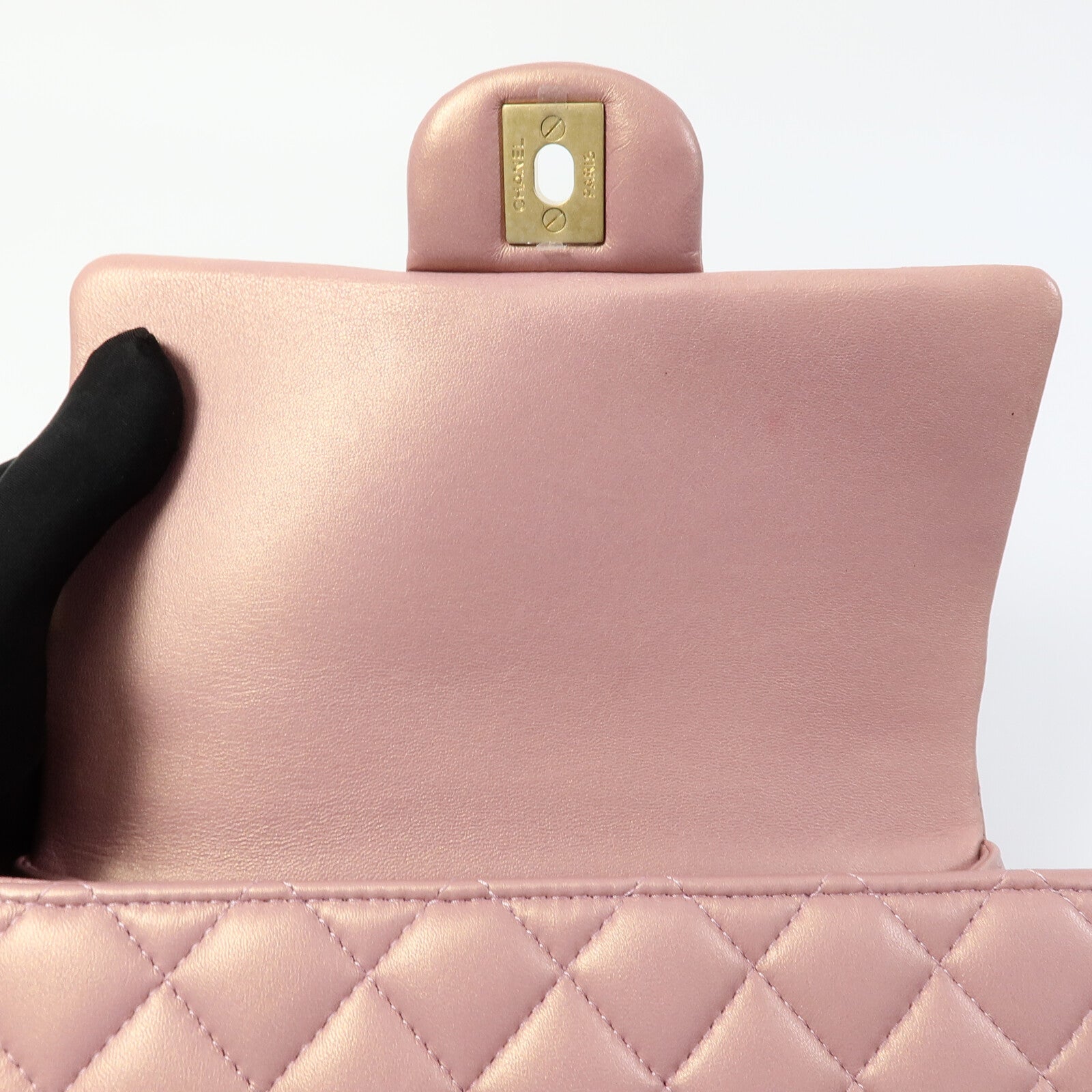 CHANEL 羊皮皮革Mini Flap Bag With Top Handle鏈帶肩背袋