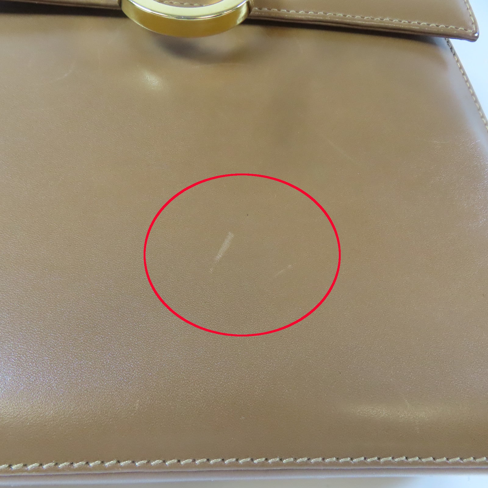 Salvatore Ferragamo 牛皮皮革2 Way Shoulder Bag金扣手挽肩背兩用袋啡色