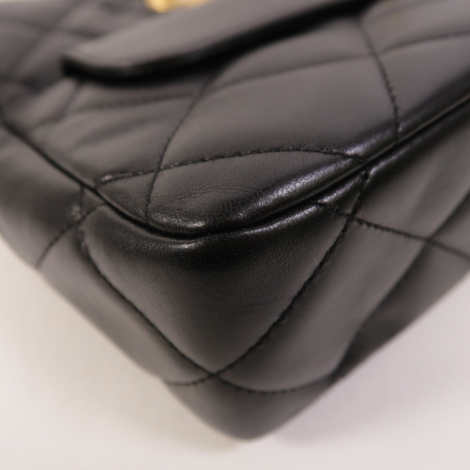 CHANEL 羊皮皮革2 Way Shoulder金扣手挽肩背兩用袋