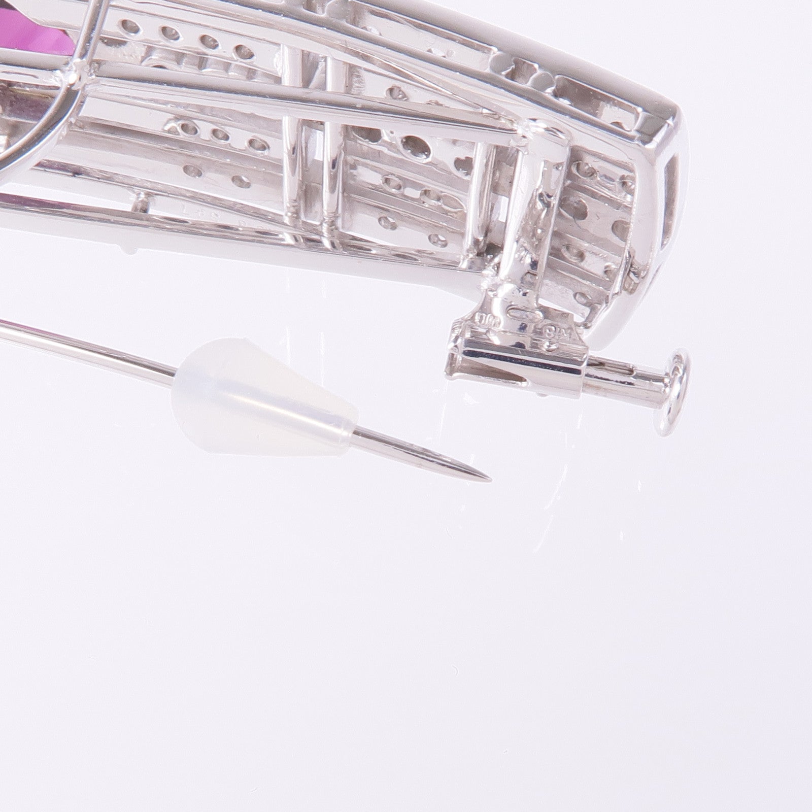 JEWELRY 18K白金Garnet Diamond Brooch石榴石/鑽石胸針