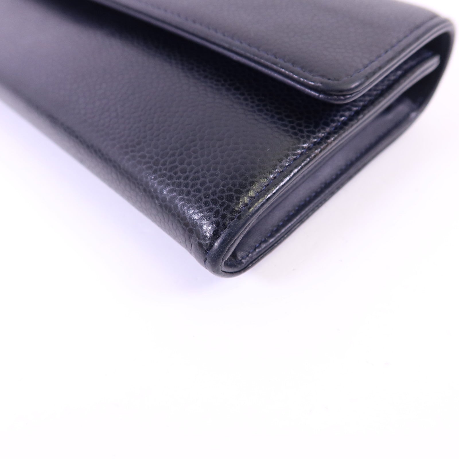 CHANEL 牛皮皮革Long Wallet銀扣長錢包
