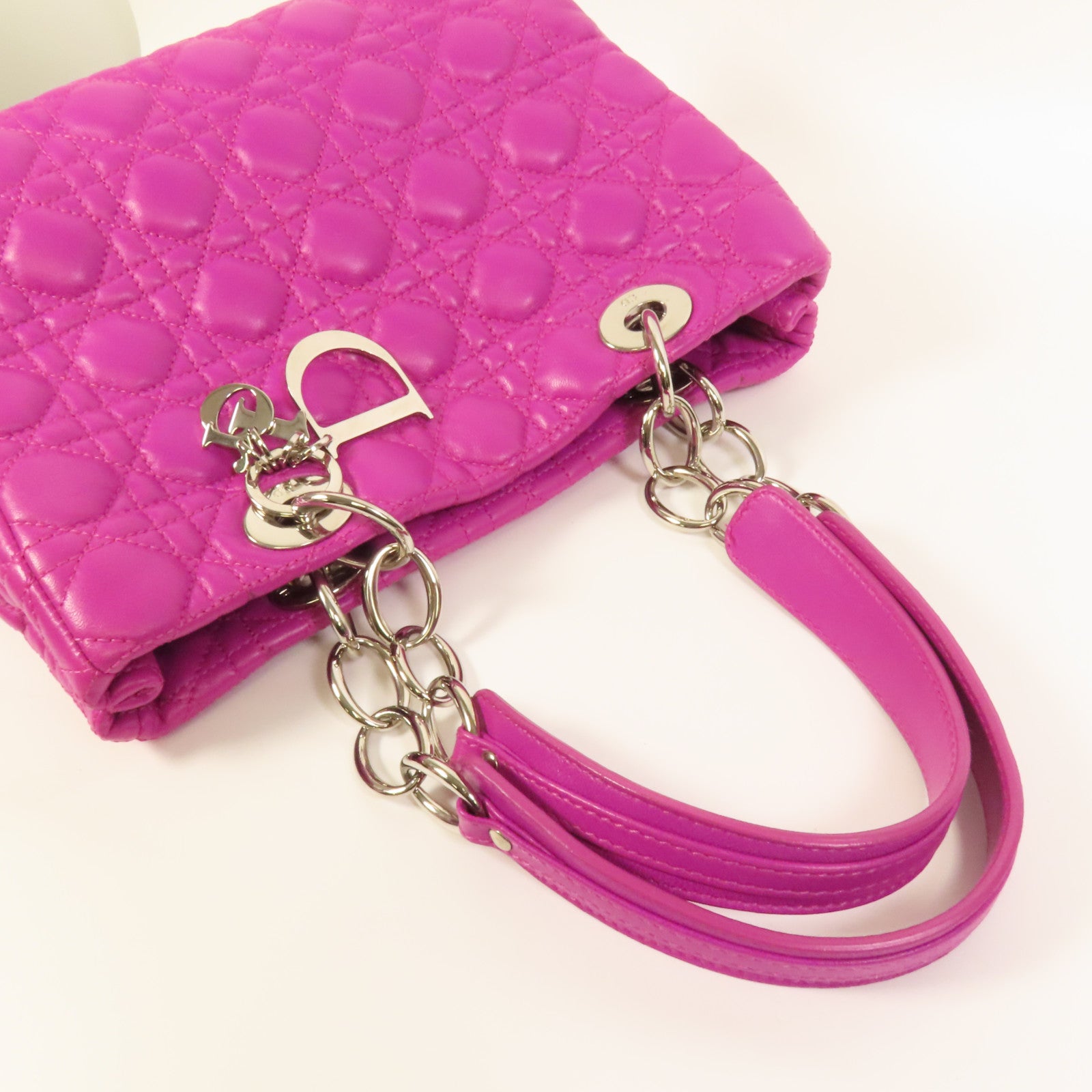 Dior 羊皮皮革Hand Bag銀扣手挽袋