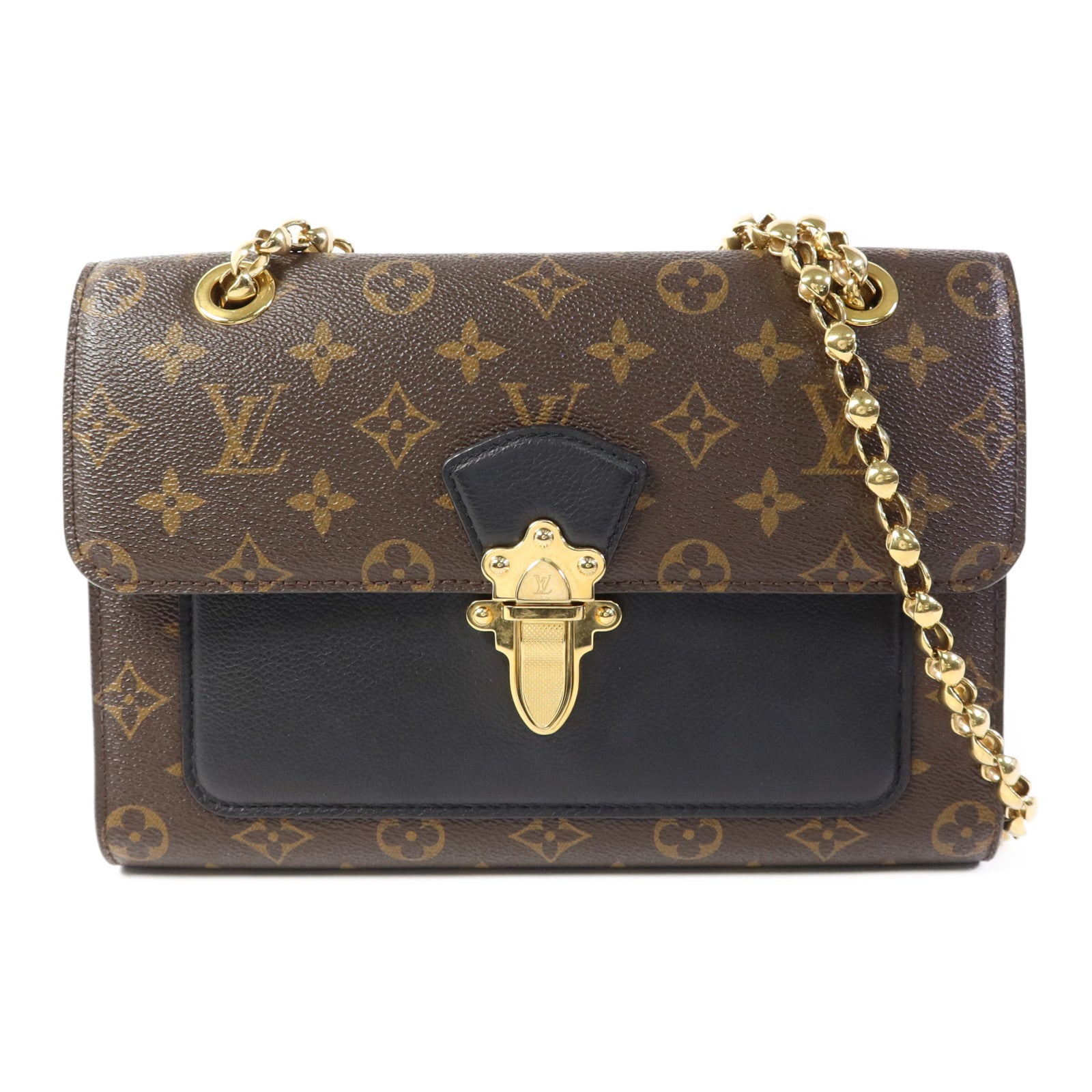 LOUIS VUITTON Monogram Victoire金扣鏈帶肩背袋