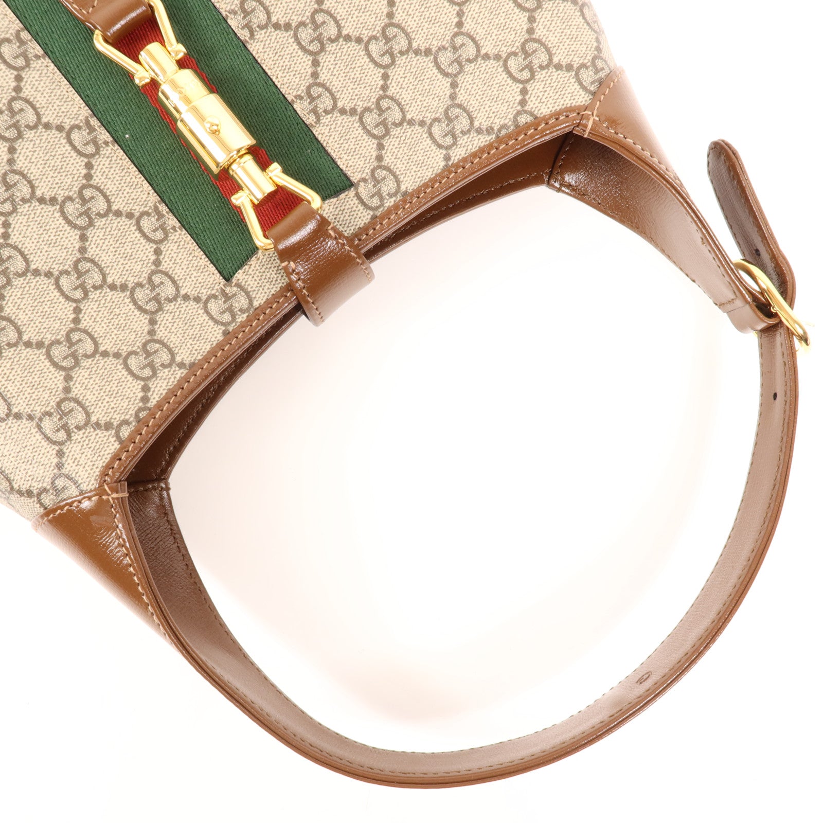 GUCCI 牛皮皮革/塗層帆布Jackie 1961 Small金扣肩背袋