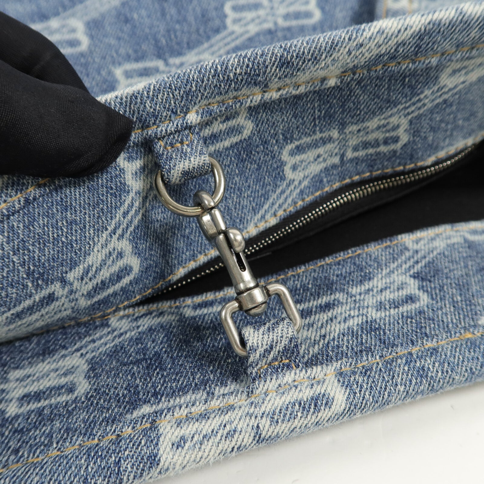 BALENCIAGA 牛仔布BB Signature Shopper手挽袋