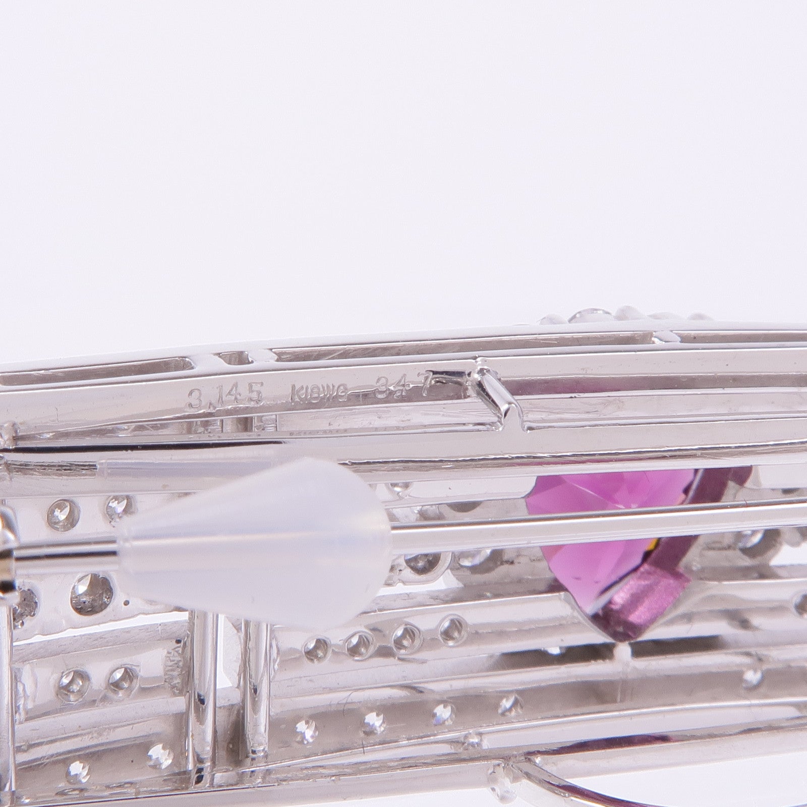 JEWELRY 18K白金Garnet Diamond Brooch石榴石/鑽石胸針