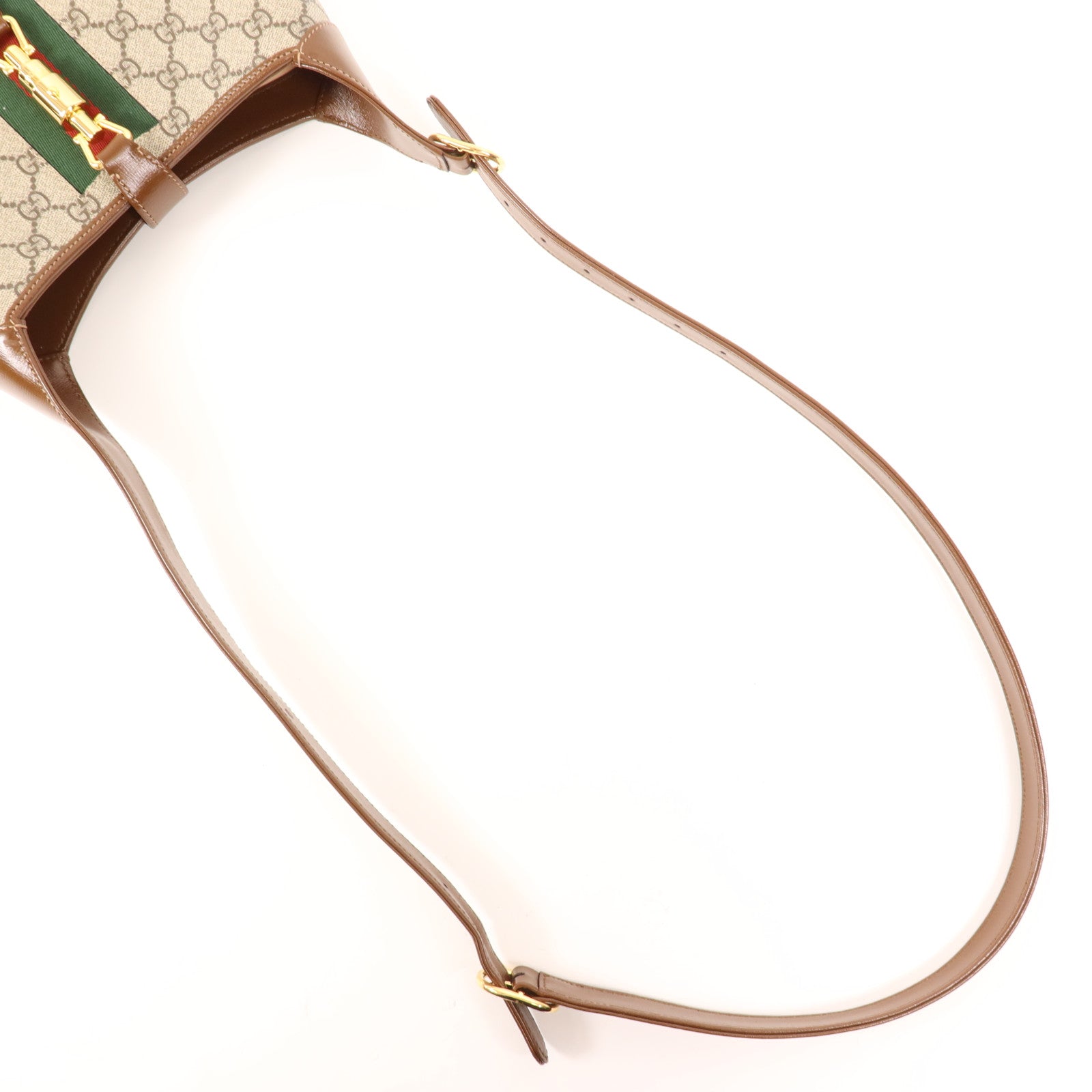 GUCCI 牛皮皮革/塗層帆布Jackie 1961 Small金扣肩背袋