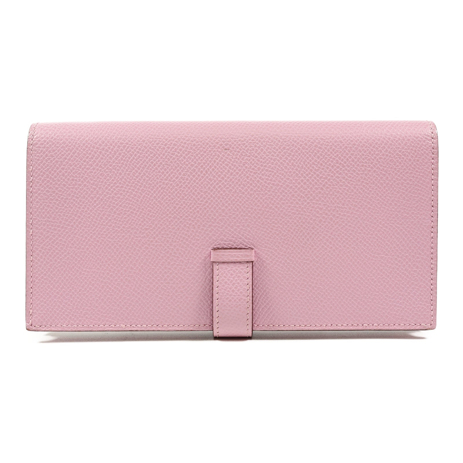 HERMES Epsom皮革Bearn W Snap銀扣長錢包