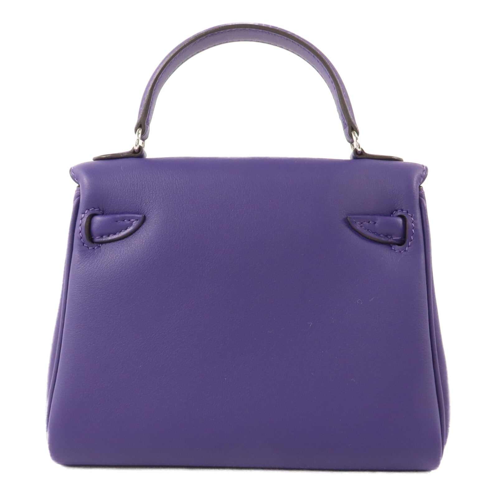 HERMES Swift皮革Kelly Doll手挽袋Purple/Dune
