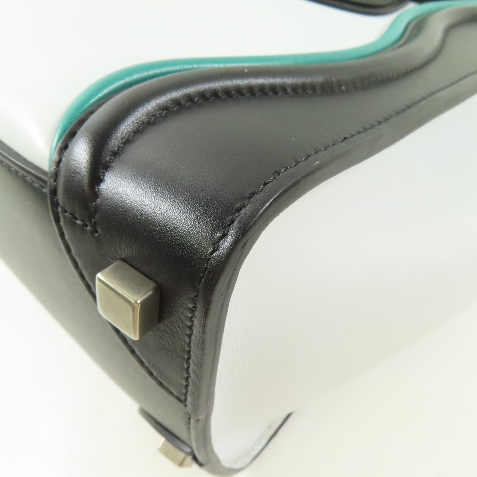 CELINE 牛皮皮革Micro Luggage銀扣手挽袋